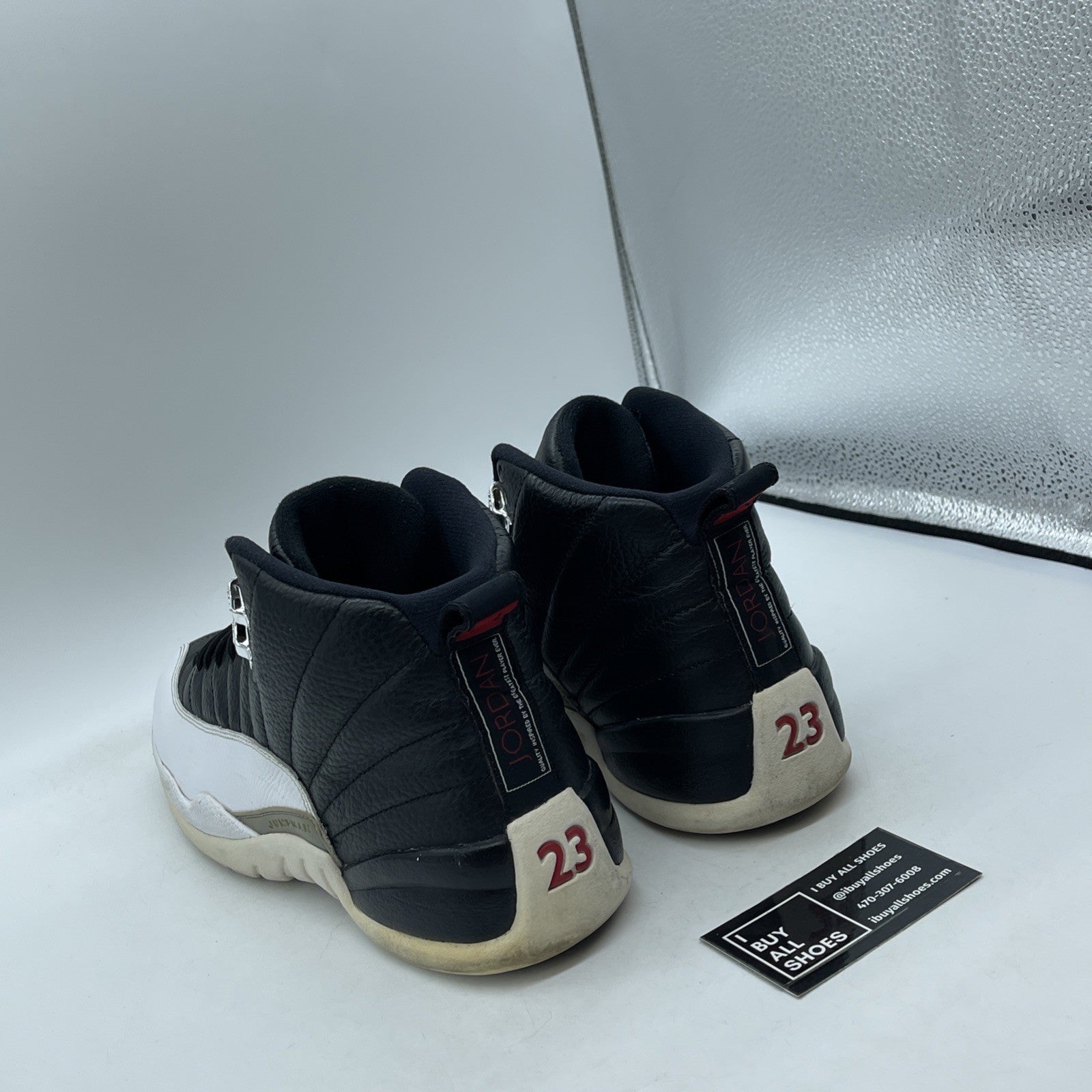 Size 11.5 - Air Jordan 12 Retro 2012 Playoff Black White Leather (130690-001)