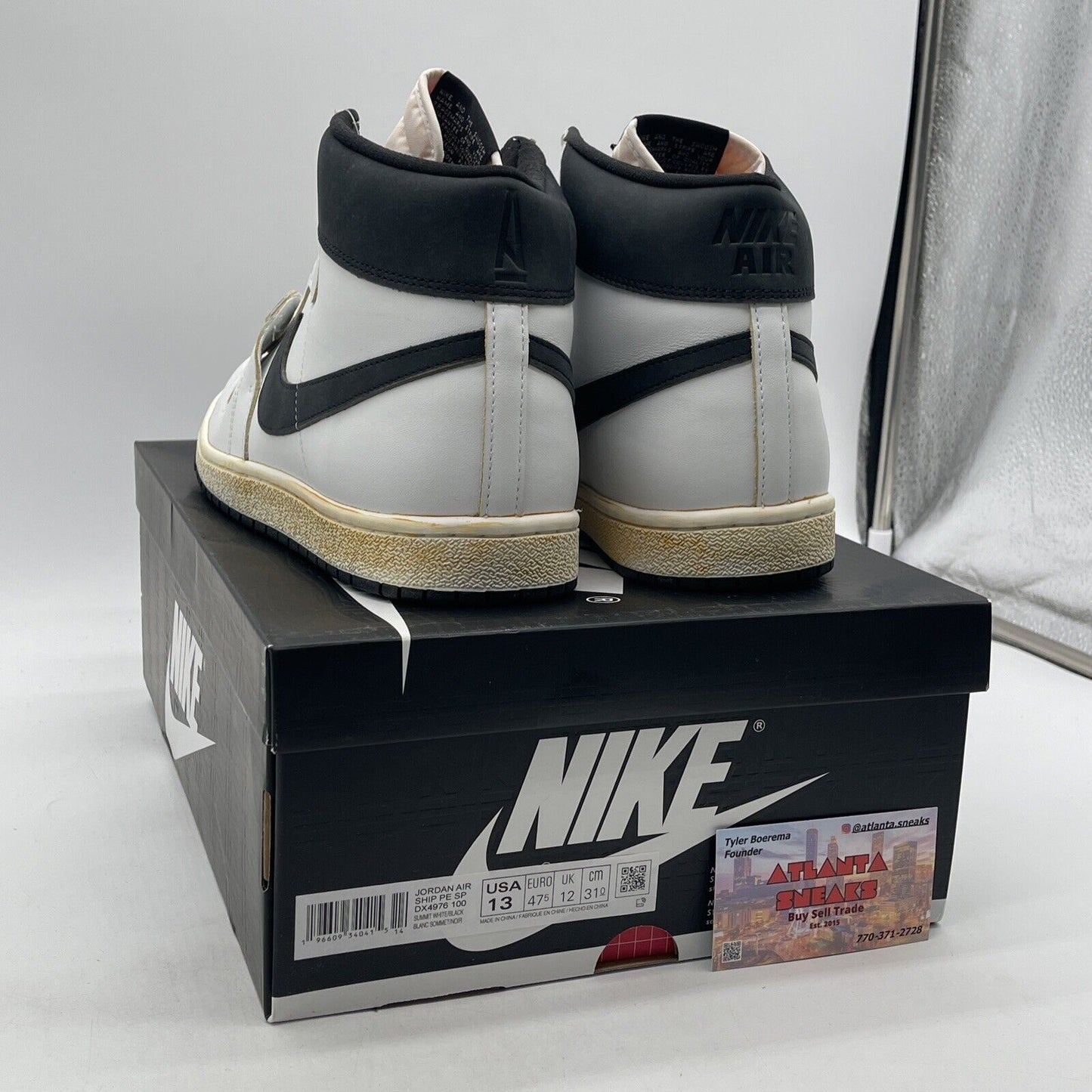 Size 13 - A Ma Maniére x Jordan Air Ship PE SP White Black Suede (DX4976-100)