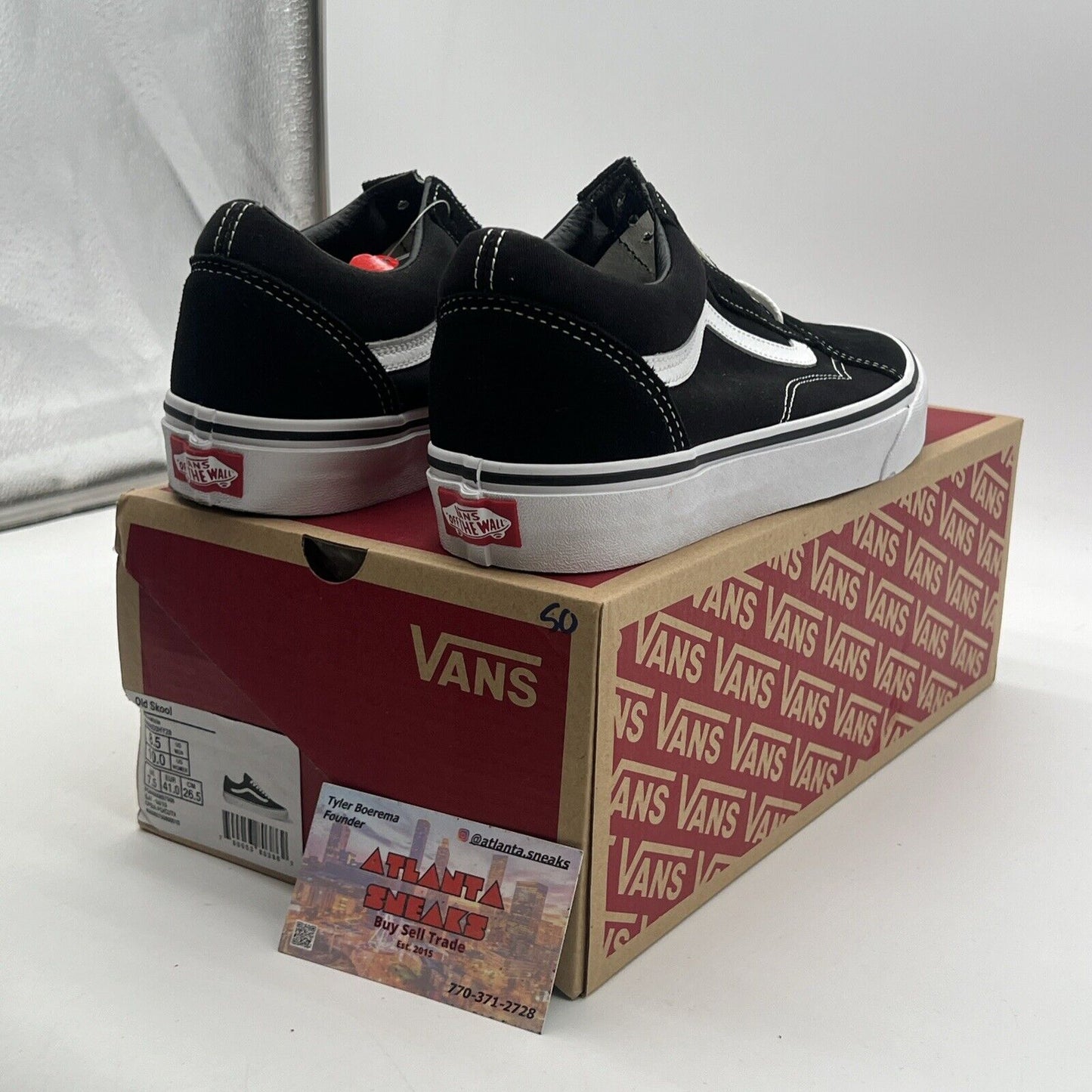 Size 8.5 - VANS Old Skool Black White (VN000D3HY28)