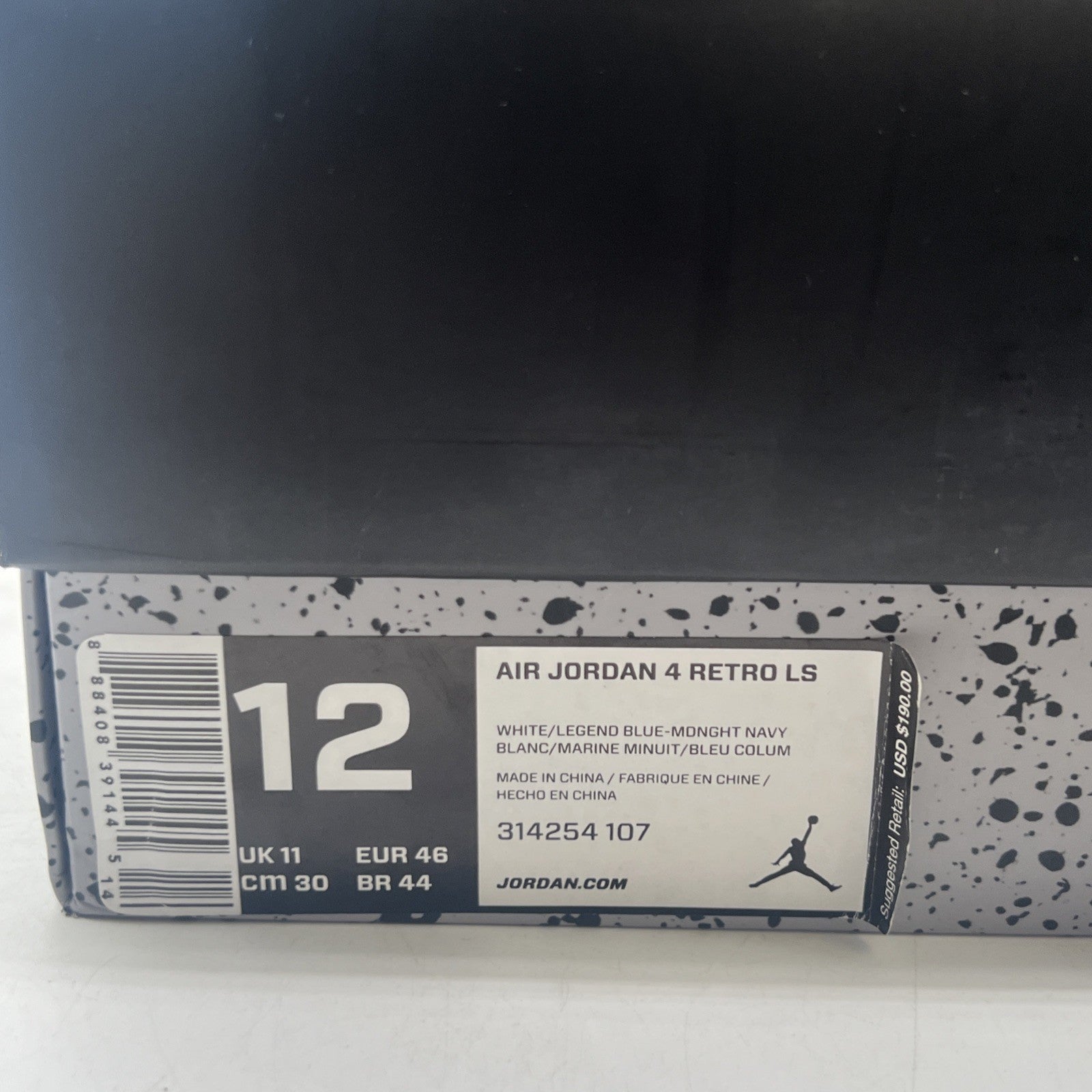 Size 12 - Air Jordan 4 Retro LS Columbia (314254-107)