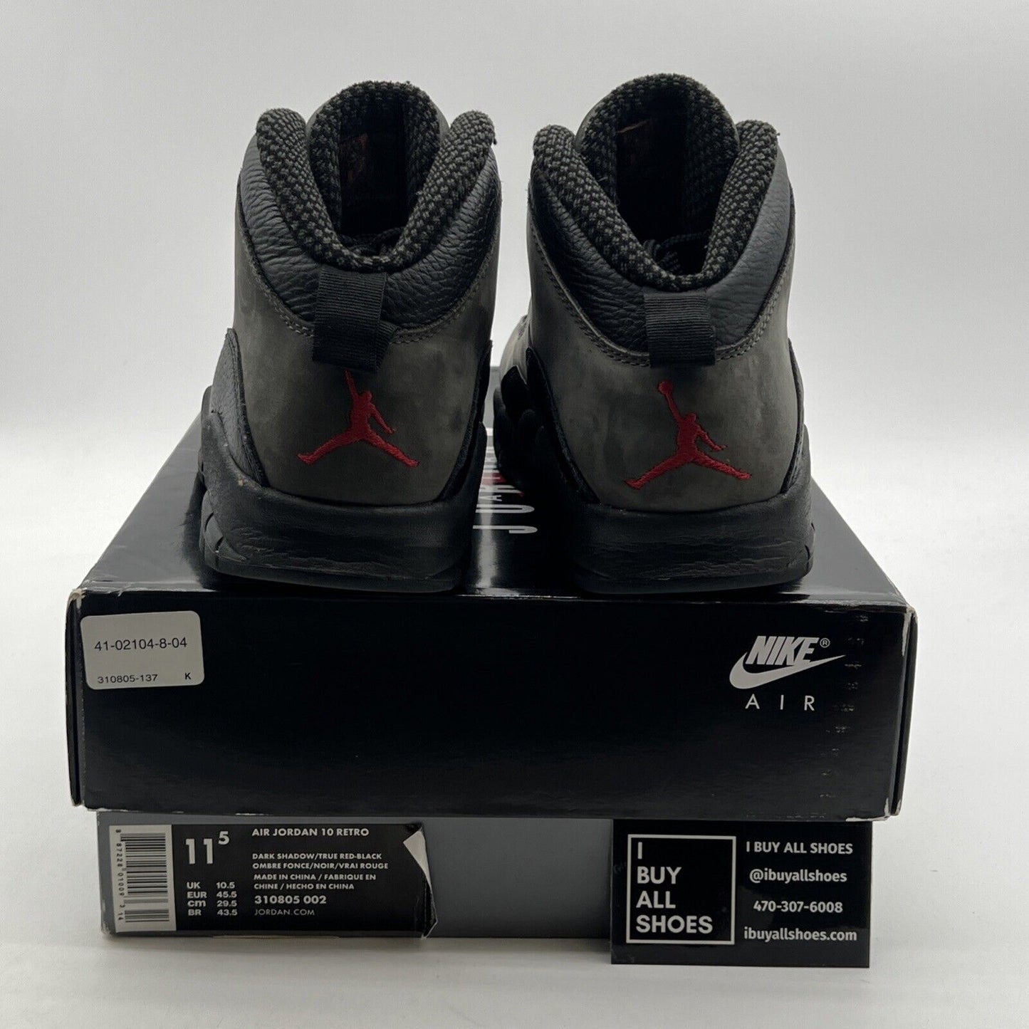 Size 11.5 - Air Jordan 10 Retro 2018 Shadow (310805-002)