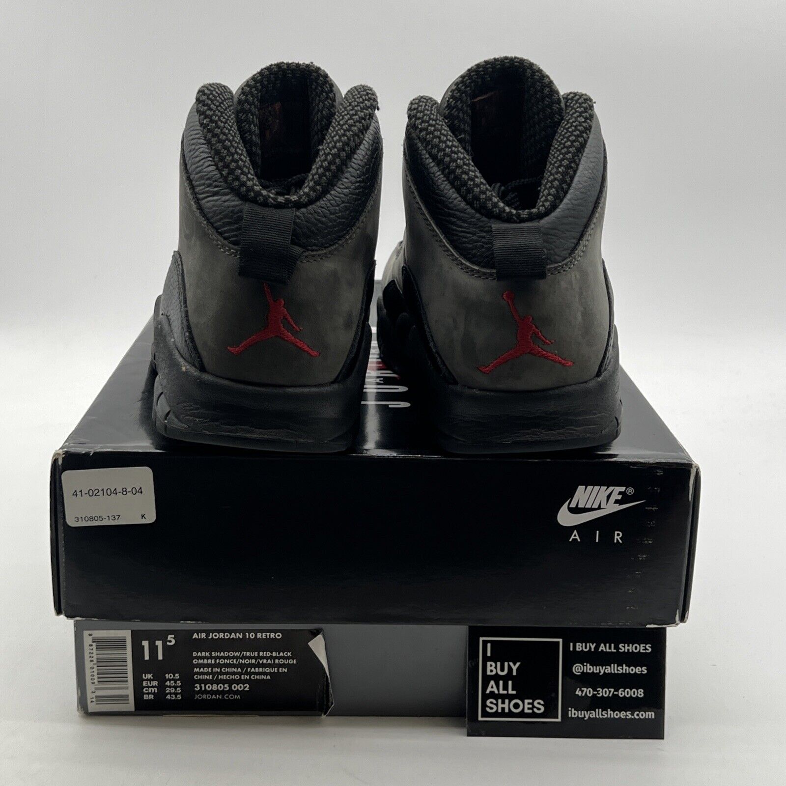 Size 11.5 - Air Jordan 10 Retro 2018 Shadow (310805-002)