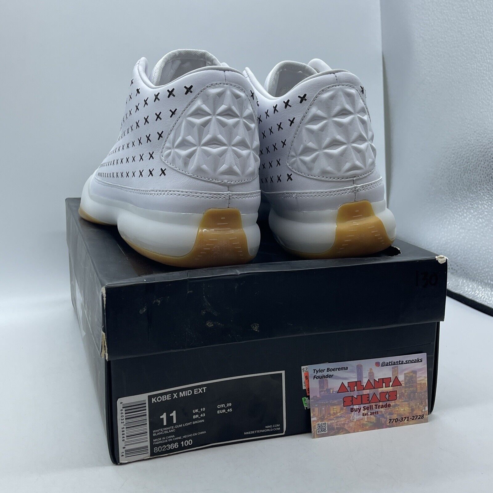 Size 11 - Nike Kobe 10 EXT Mid White Gum Gold Leather (802366-100)