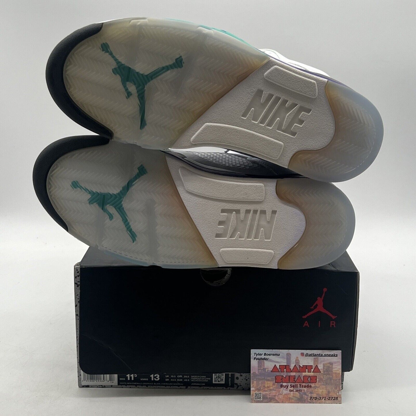 Size 11.5 - Air Jordan 5 Retro NRG Fresh Prince White Aqua Purple (AV3919-135)