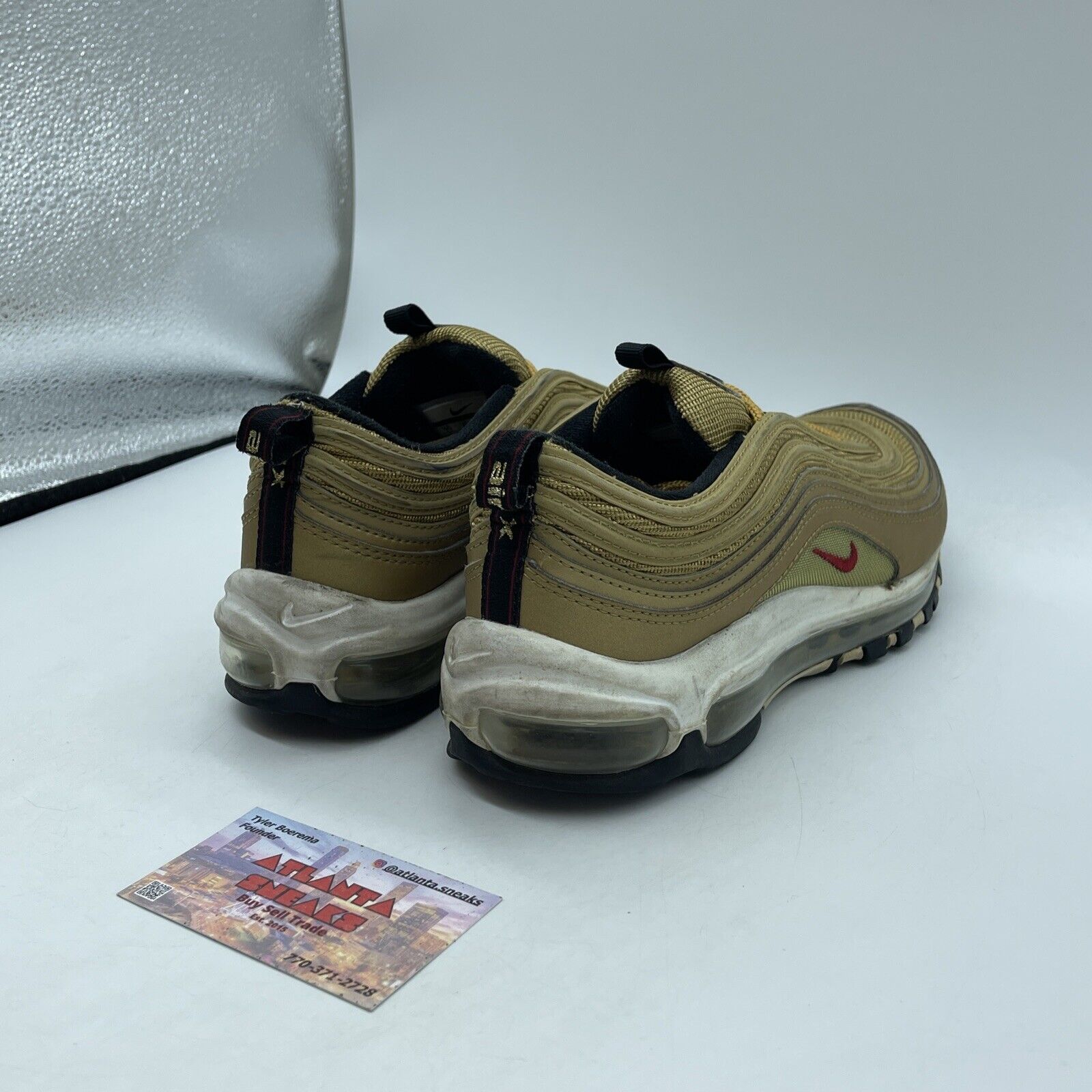 Size 7 (GS) - Nike Air Max 97 OG 2023 Low Metallic Gold White Suede (918890-700)