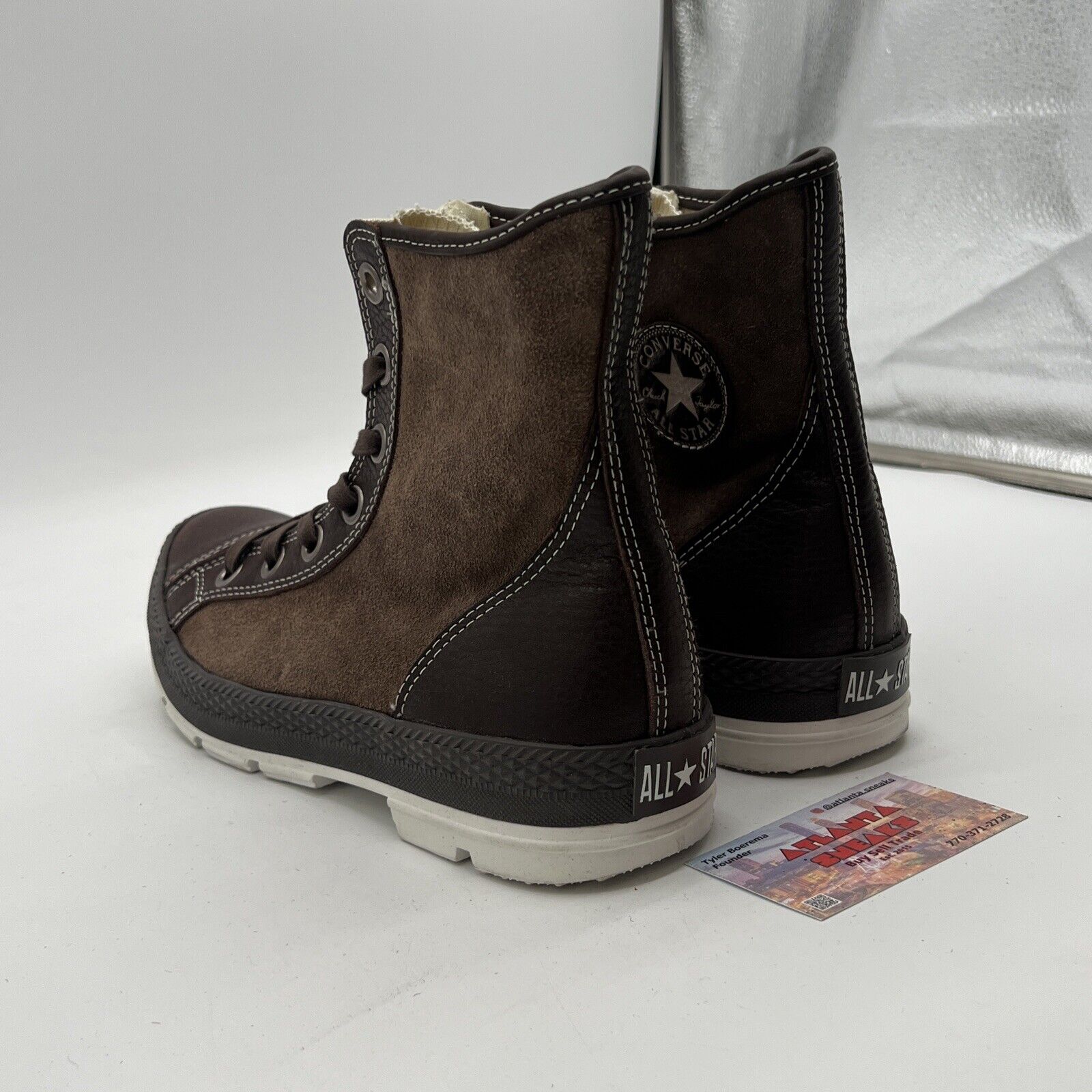 Size 8.5 - CONVERSE CHUCK TAYLOR HI TOP OUTSIDER BOOTS Brown