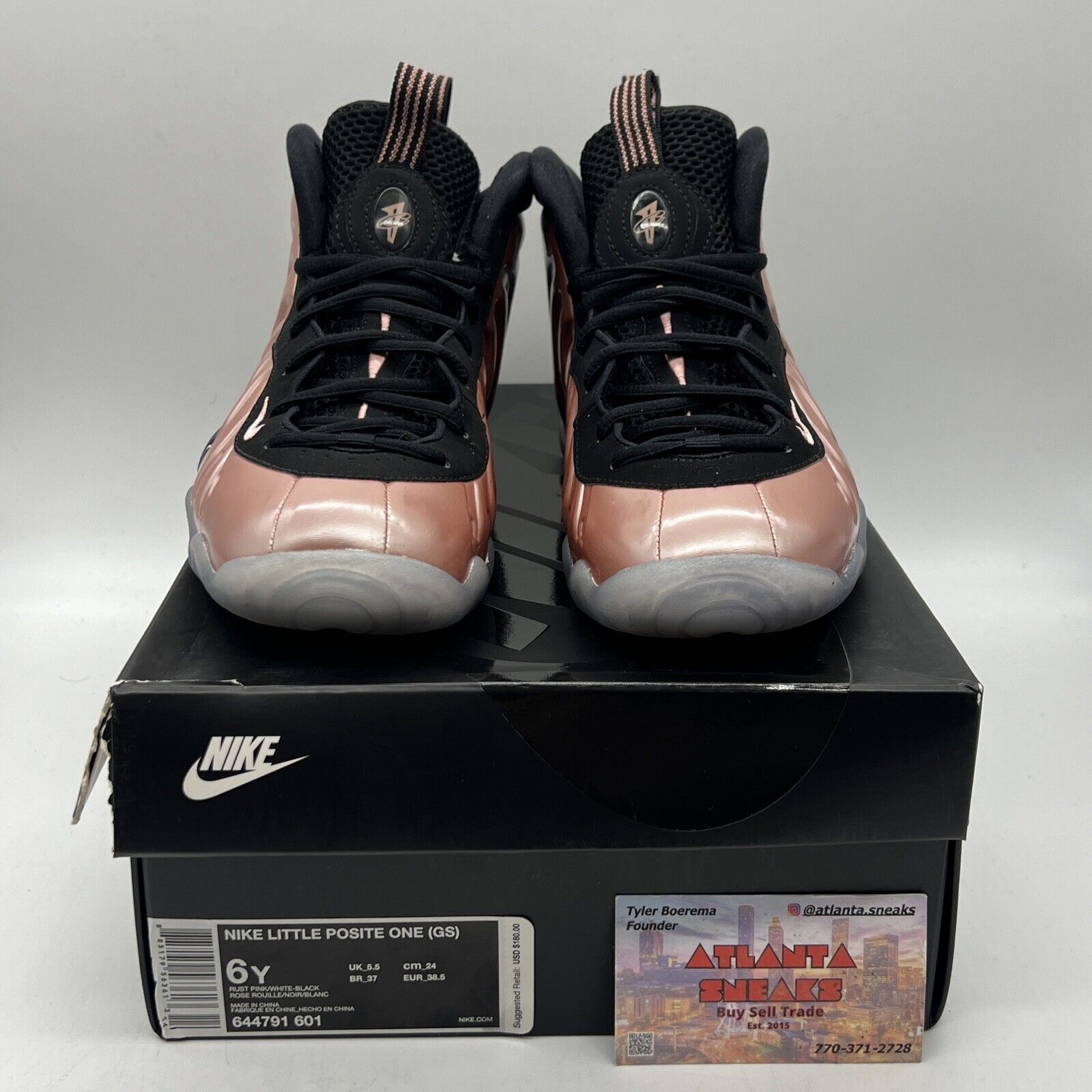 Air Foamposite One Gs ‘Elemental Rose’ (644791-601) Black Icey Pink Suede Used