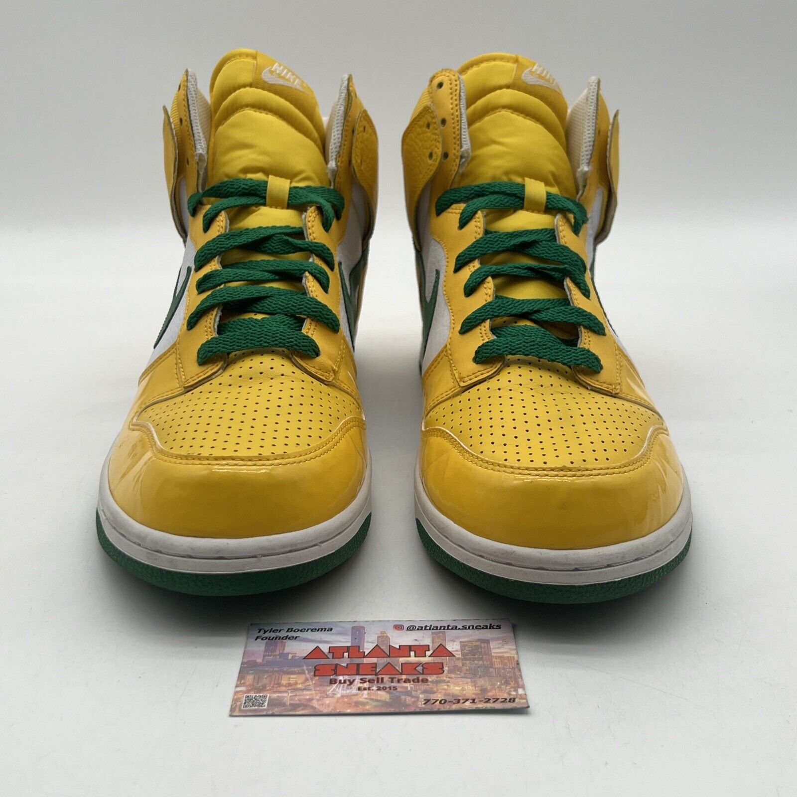 Size 13 - Nike Dunk High Yellow White Green (317982-731)