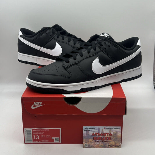 Size 13 - Nike Dunk Low Black Panda 2.0 Brand New Og All Black White