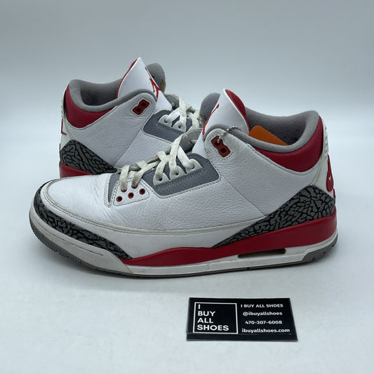 Size 11.5 - Jordan 3 Retro Mid Fire Red White Grey Suede Leather (DN3707-160)