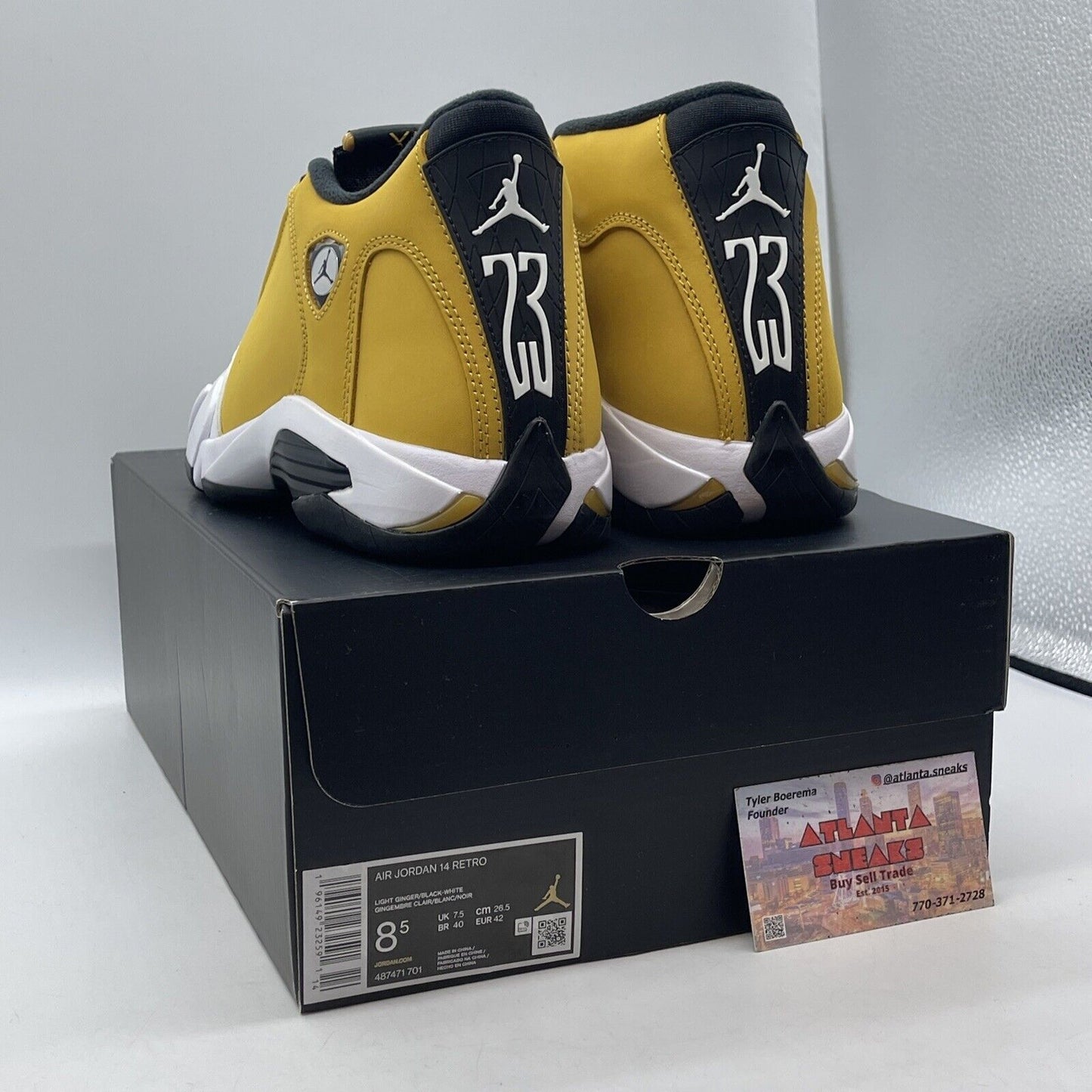 Size 8.5 - Jordan 14 Retro Light Ginger 2022 Yellow Suede Leather (487471-701)