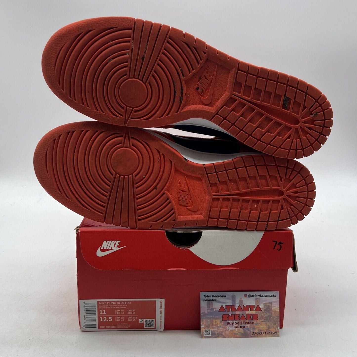 Size 11 - Nike Dunk High Knicks Blue Orange White Leather (DD1399-800)