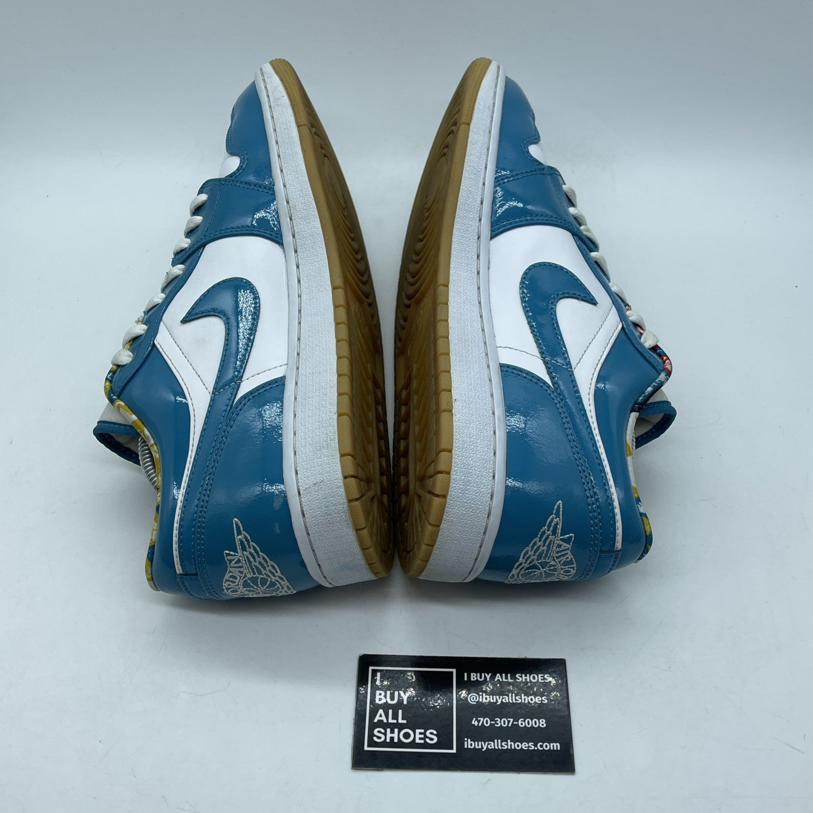 Size 10.5 - Nike Air Jordan 1 Low SE Barcelona Blue White Leather (DC6991-400)