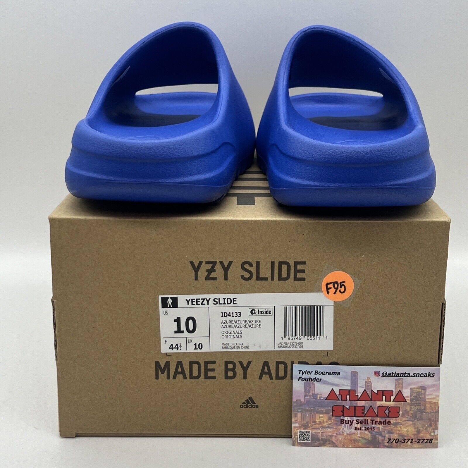 Yeezy Slide Slides Blue Azure Size 10 Brand New Id4133 Og All Adidas Slide