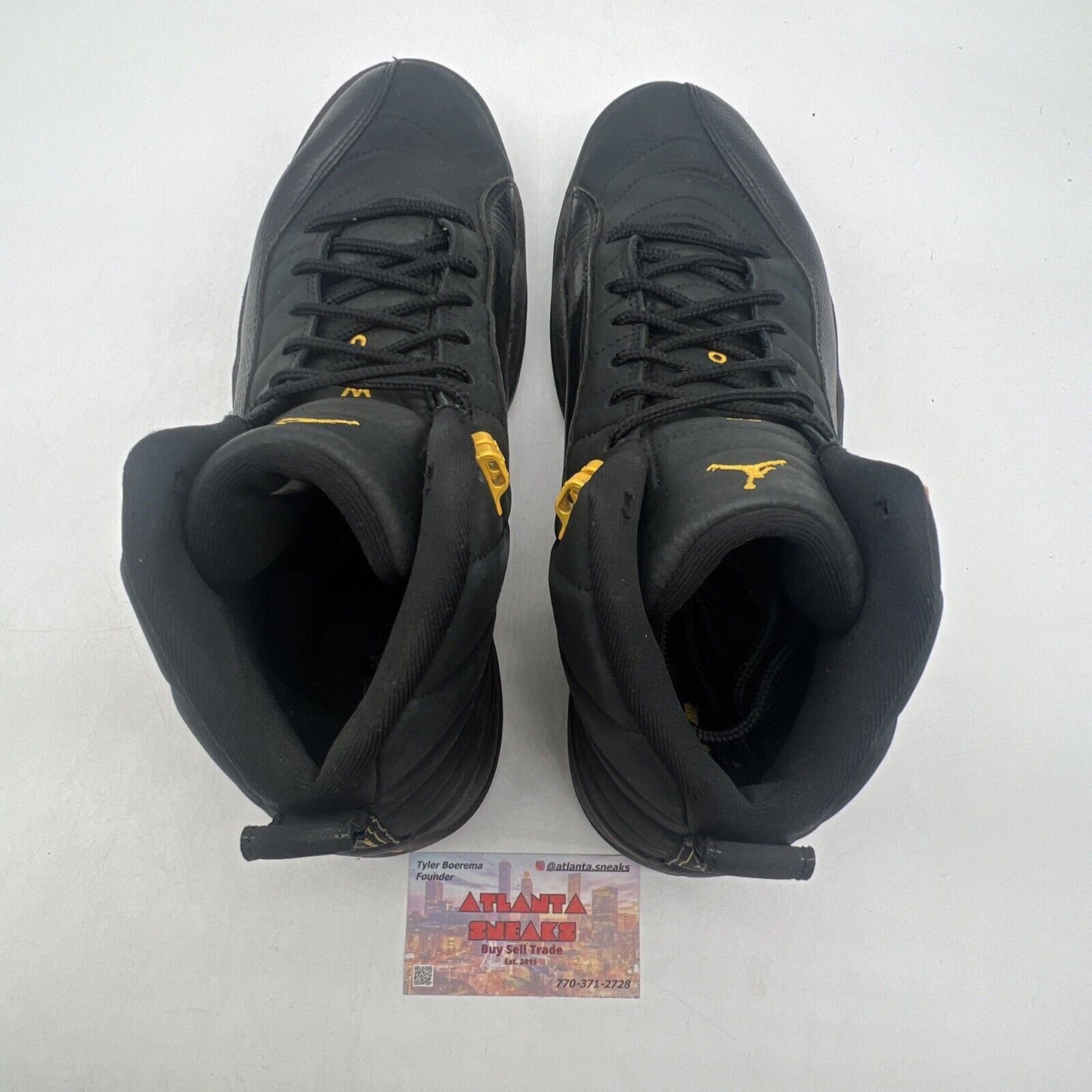Size 11 - Jordan 12 Retro Mid Black Taxi Suede Leather Yellow (CT8013-071)