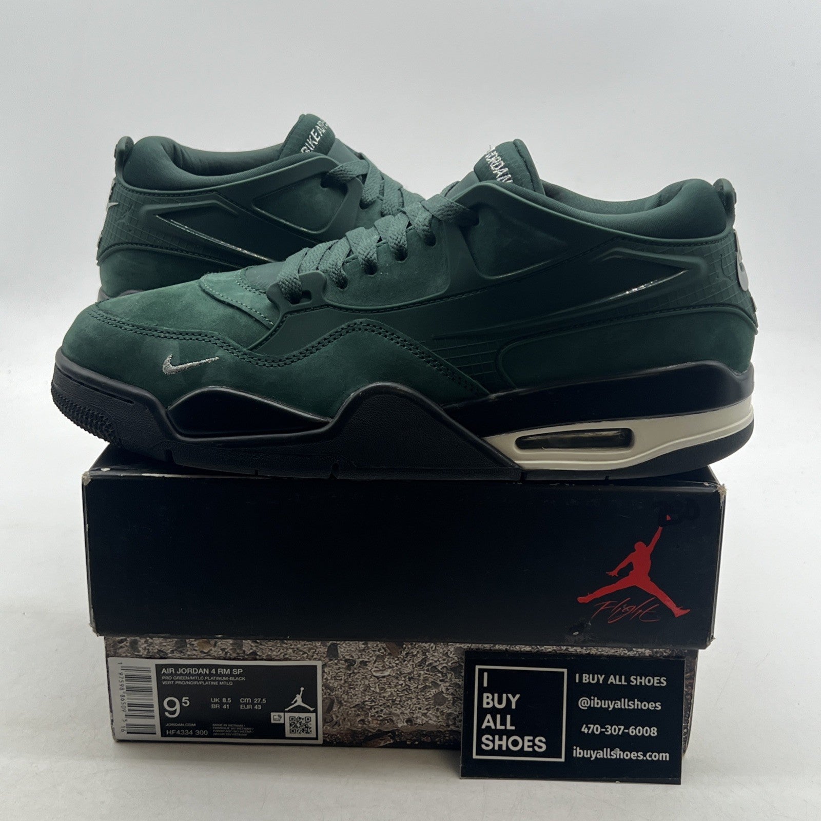 Size 9.5 - Nigel Sylvester x Air Jordan 4 RM SP Fence Green (HF4334-300)