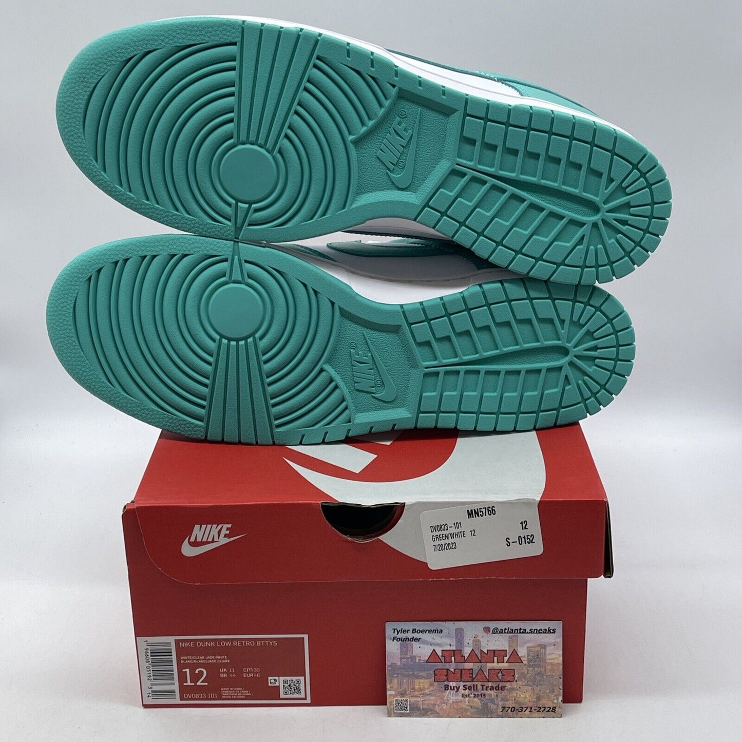 Size 12 - Nike Dunk Low Clear Jade White Blue Leather (DV08363-101)