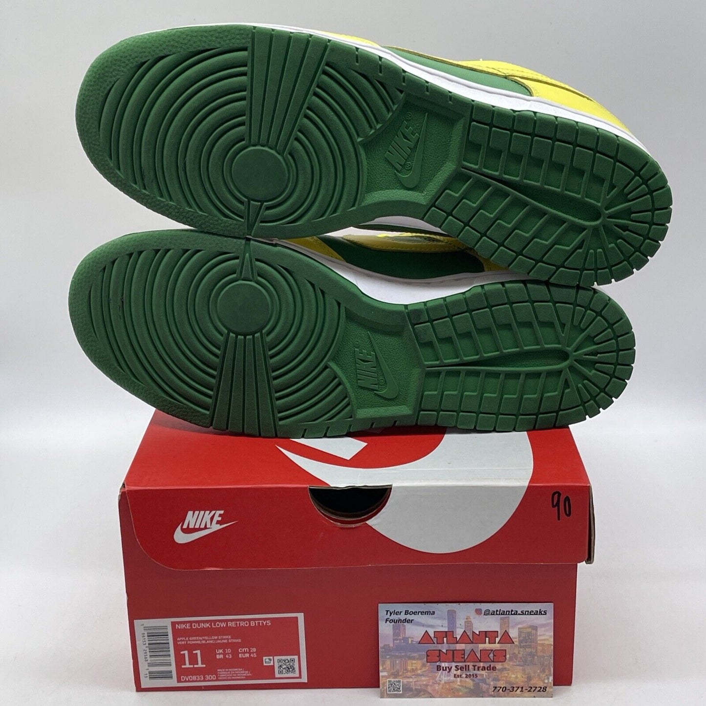 Size 11 - Nike Dunk Low Reverse Brazil White Yellow Green Leather (DV0833-300)