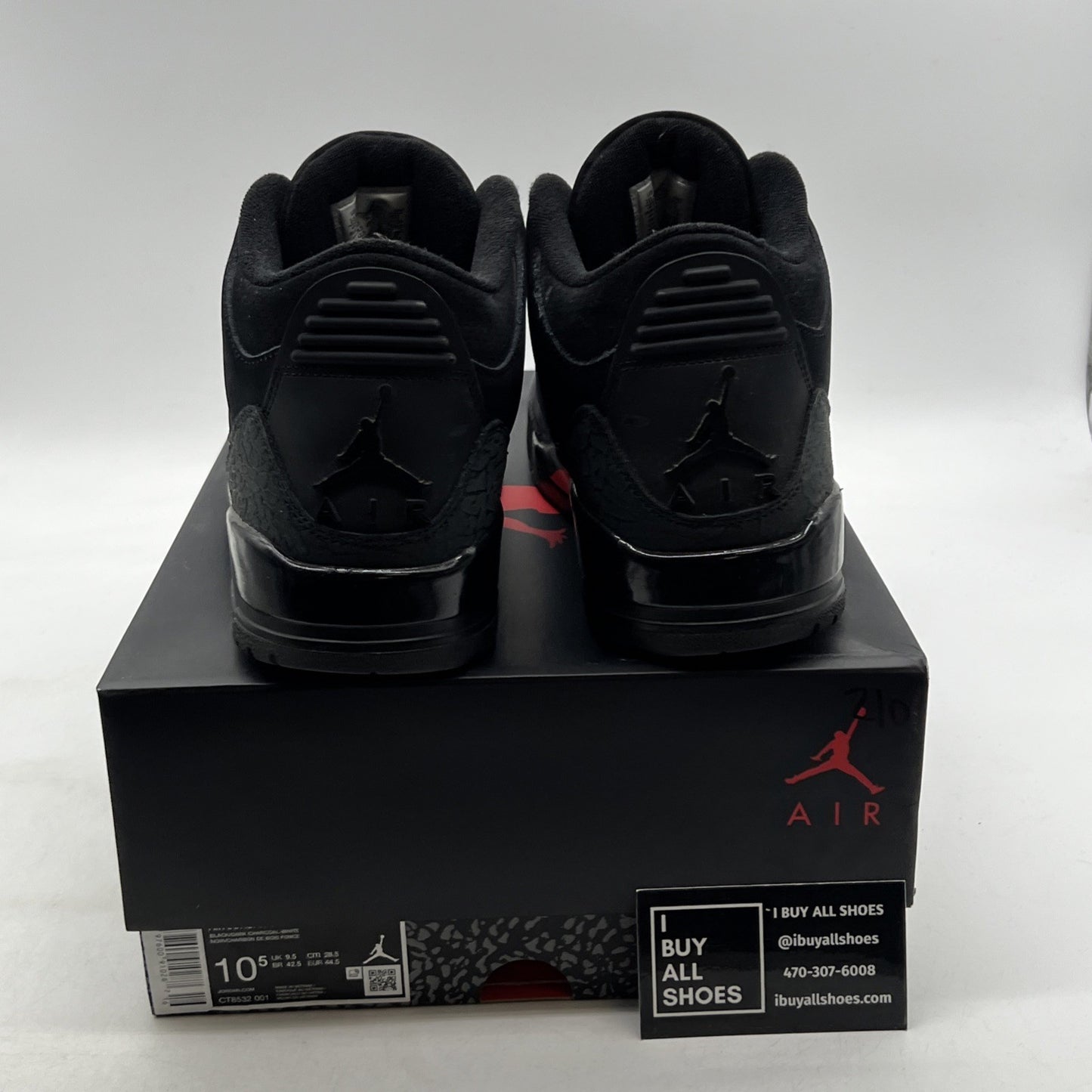 Size 10.5 - Air Jordan 3 Retro 2025 Black Cat (CT8532-001)