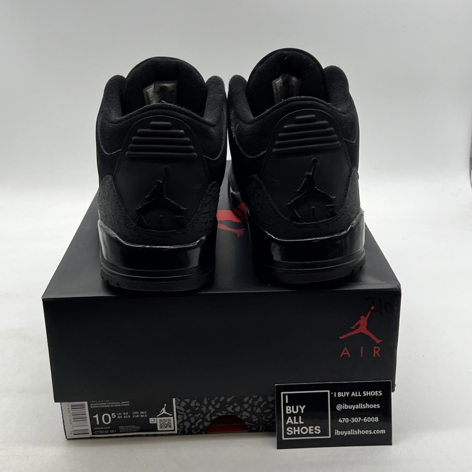 Size 10.5 - Air Jordan 3 Retro 2025 Black Cat (CT8532-001)