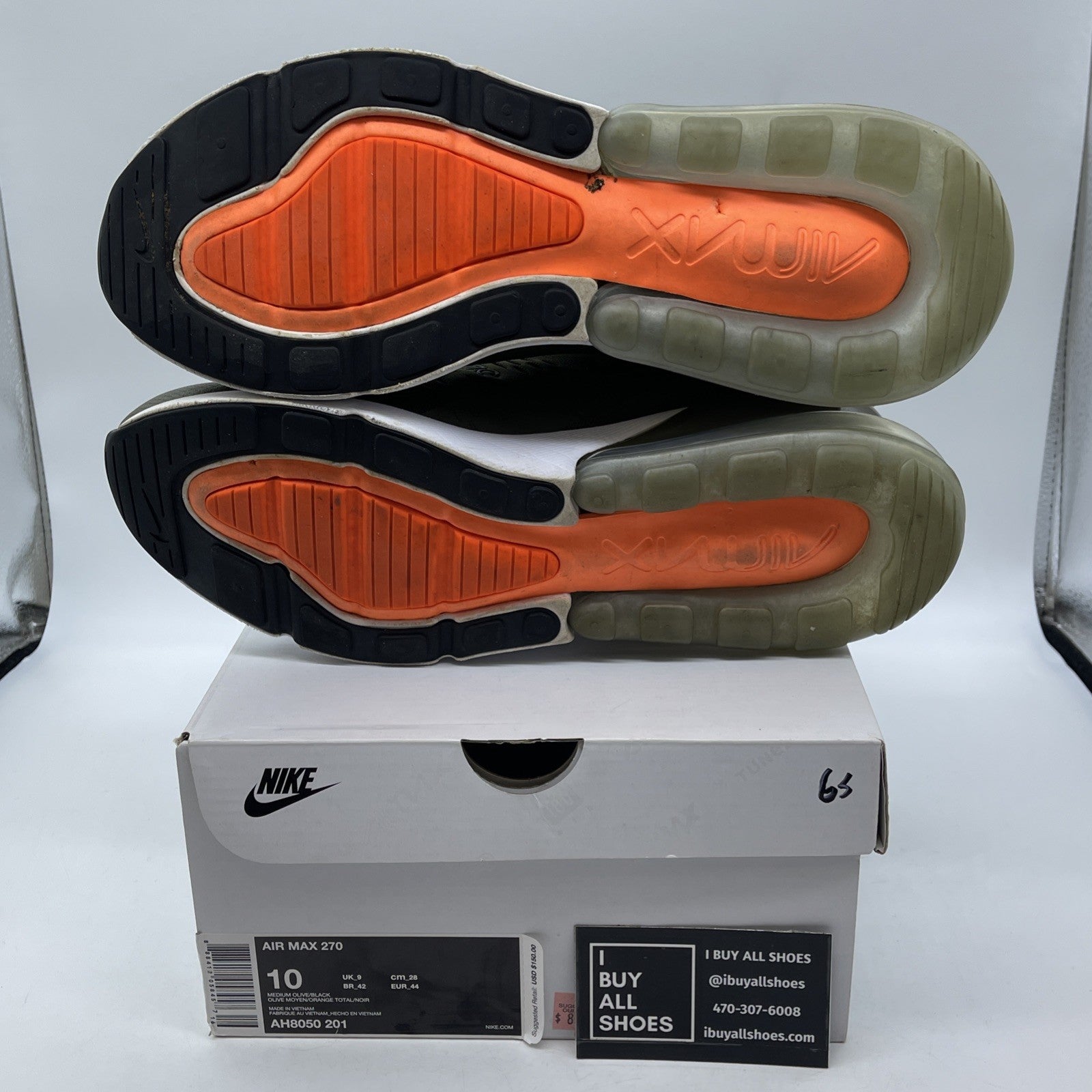 Size 10 - Nike Air Max 270 Medium Olive Green Black Suede Leather (AH8050-201)