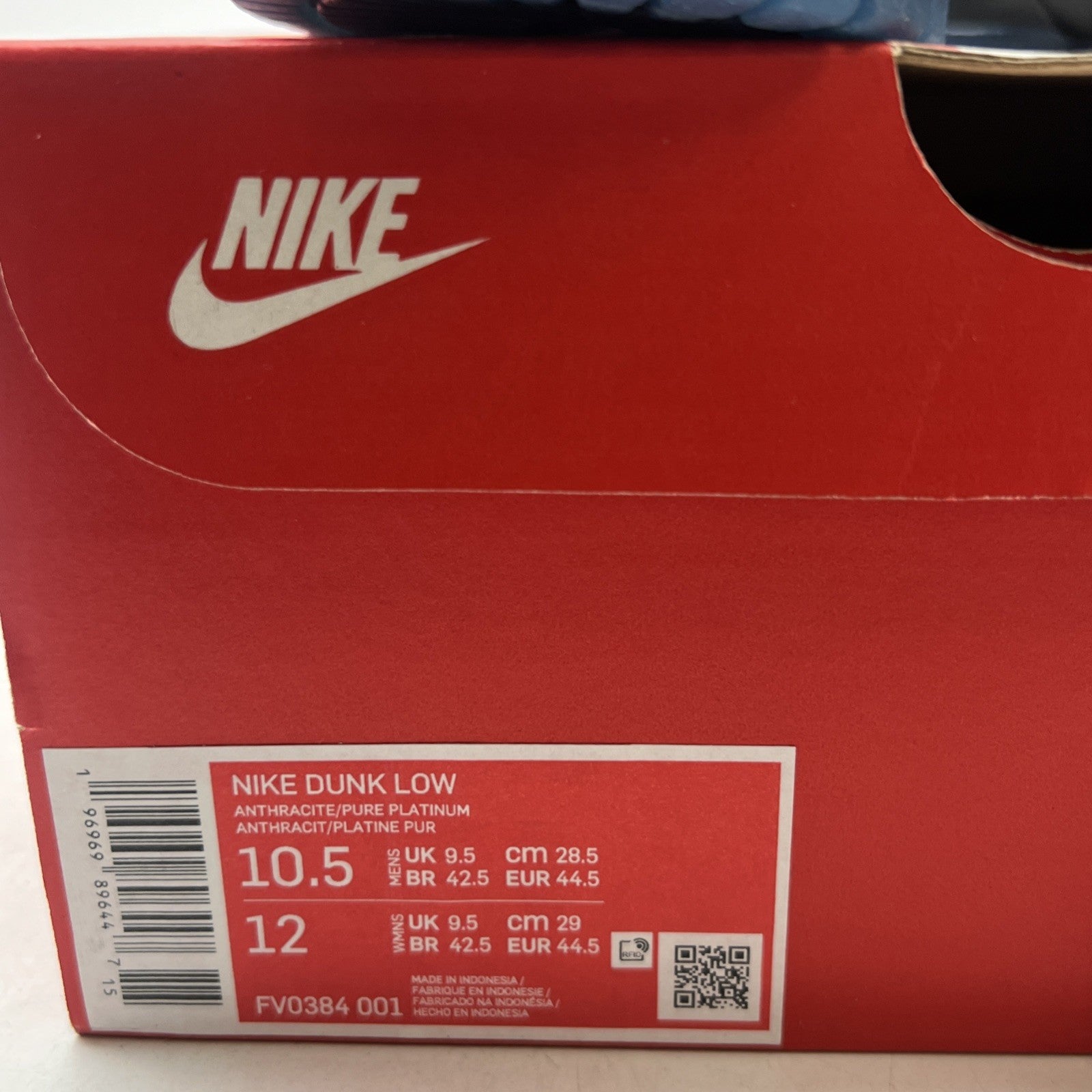 Size 10.5 - Nike Dunk Low Anthracite (FV0384-001)