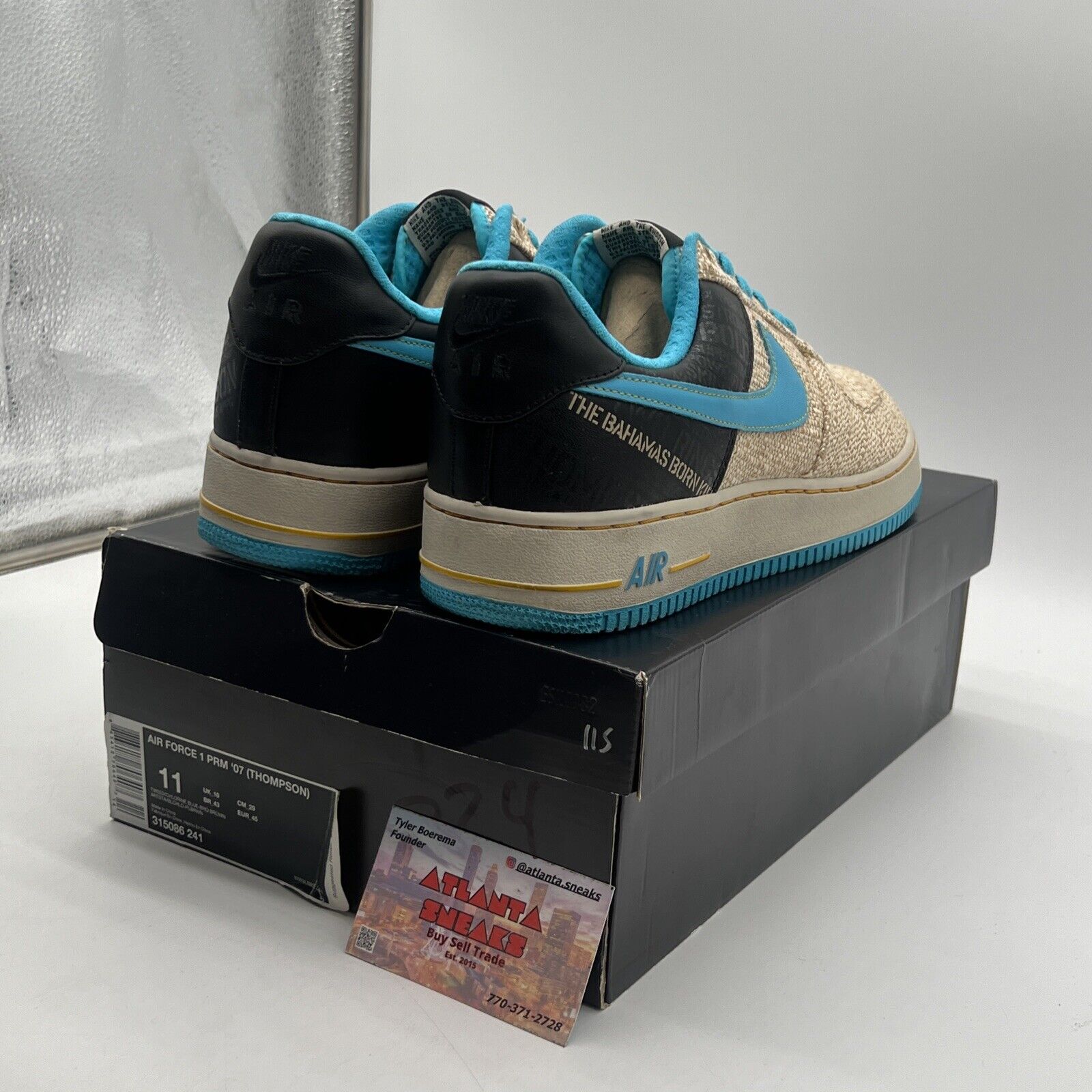 Size 11 - Nike Air Force 1 Premium 07 Thompson Original Six Teal (315086-241)