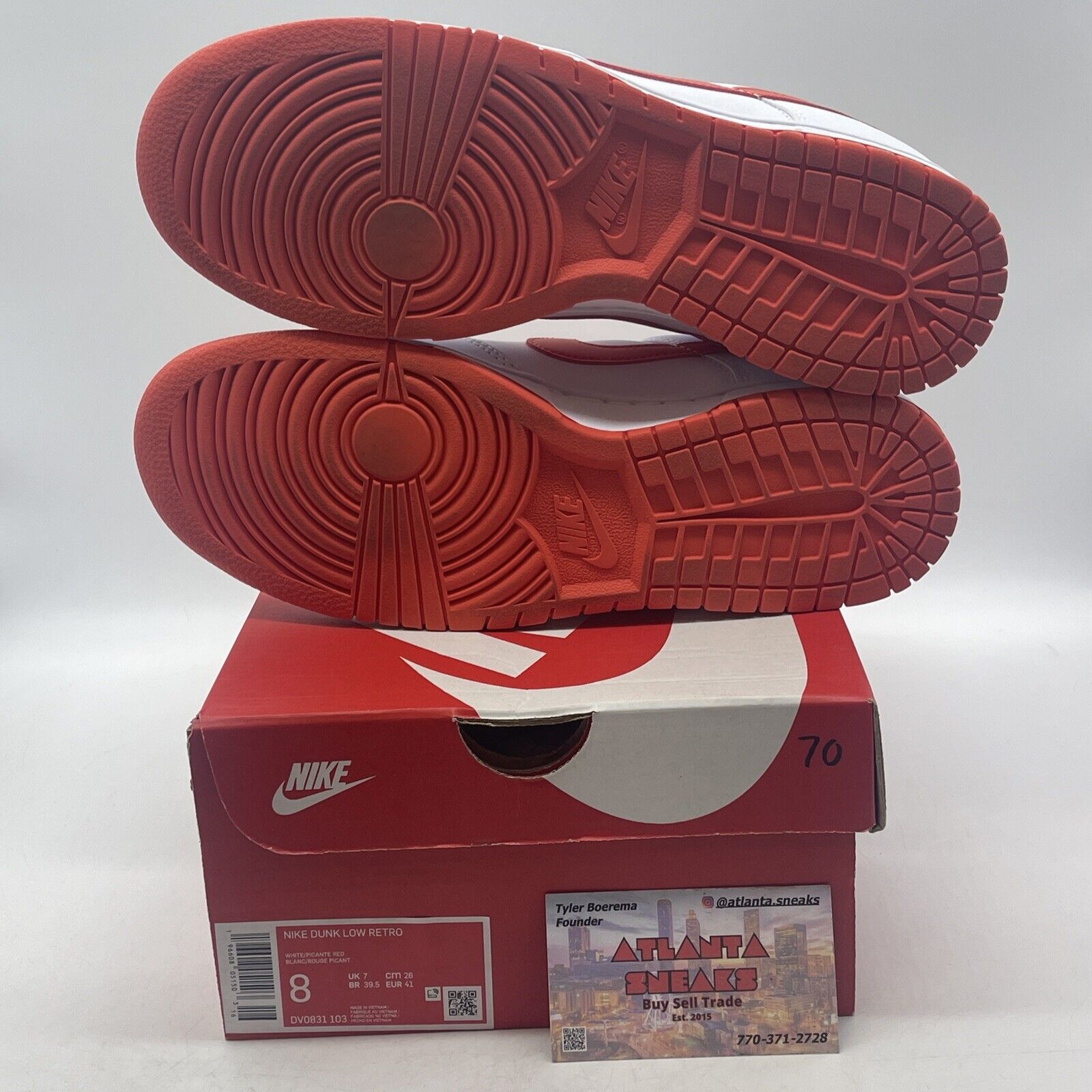 Size 8 - Nike Dunk Low Picante Red White Leather (DV0831-103)