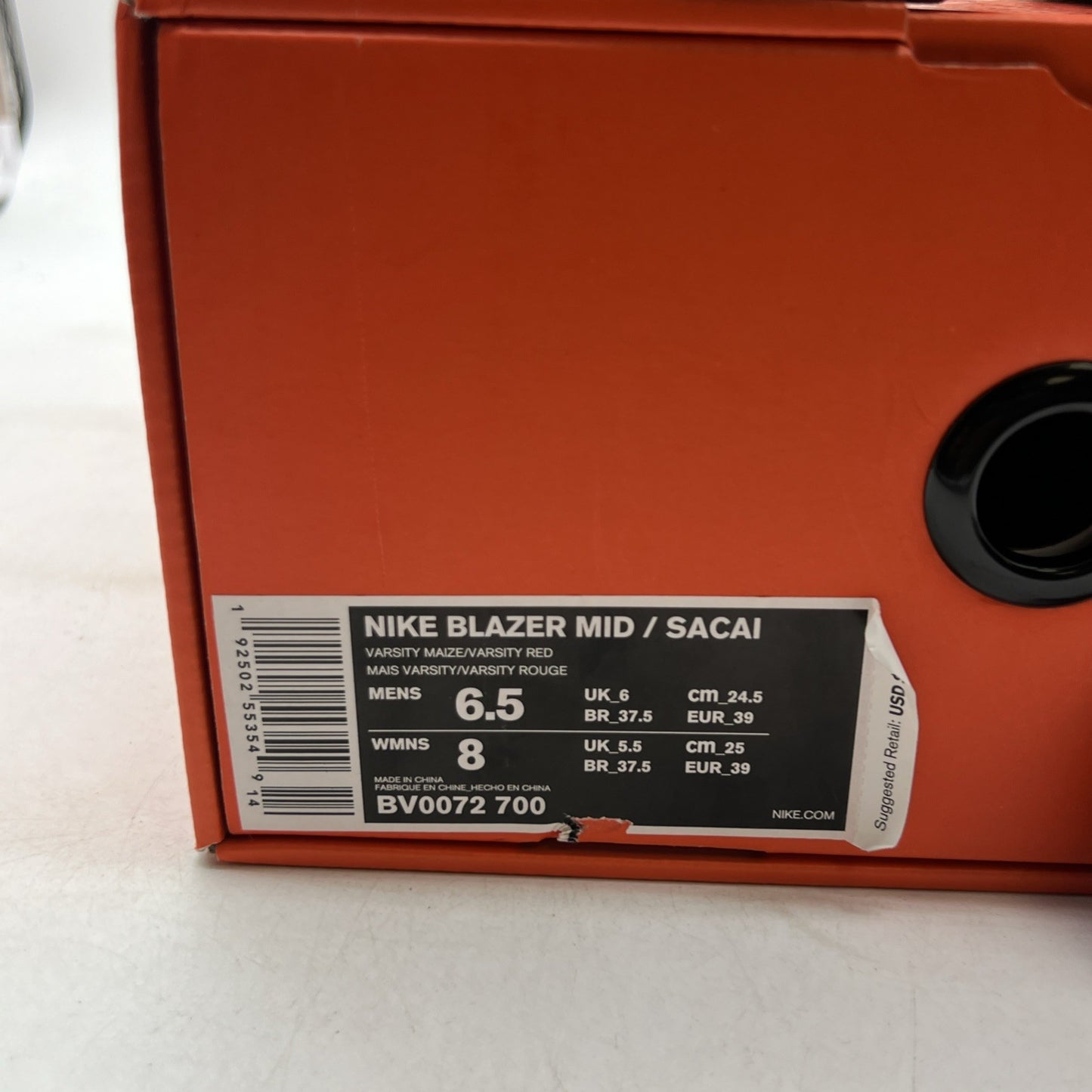 Size 6.5 - Nike sacai x Blazer Mid Maize Navy (BV0072-700)