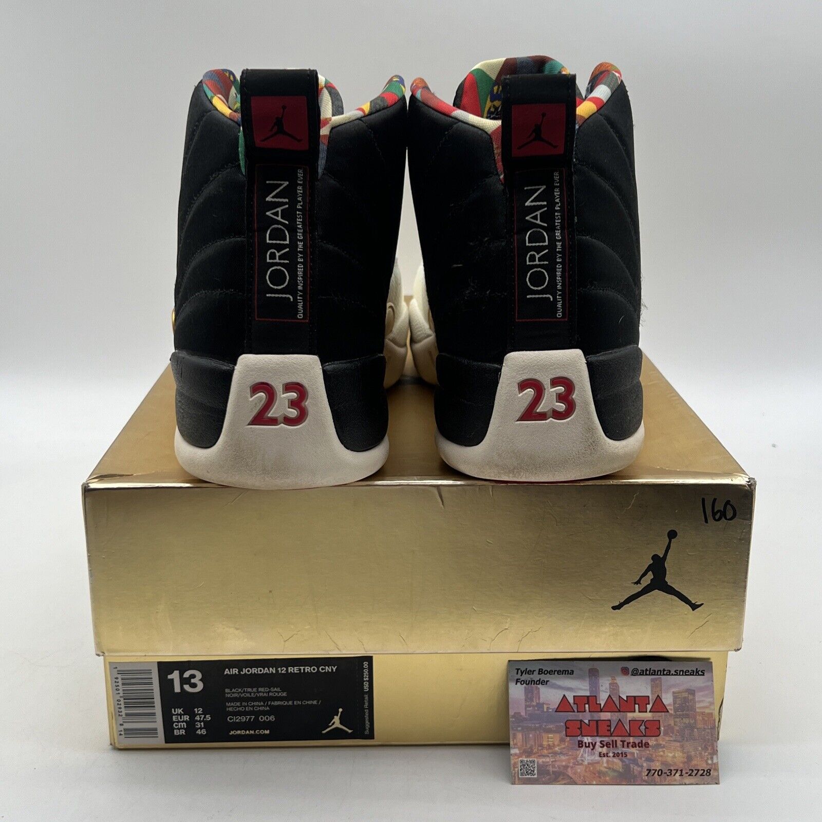 Size 13 - Air Jordan 12 Retro 2019 Chinese New Year Black White (CI2977-006)