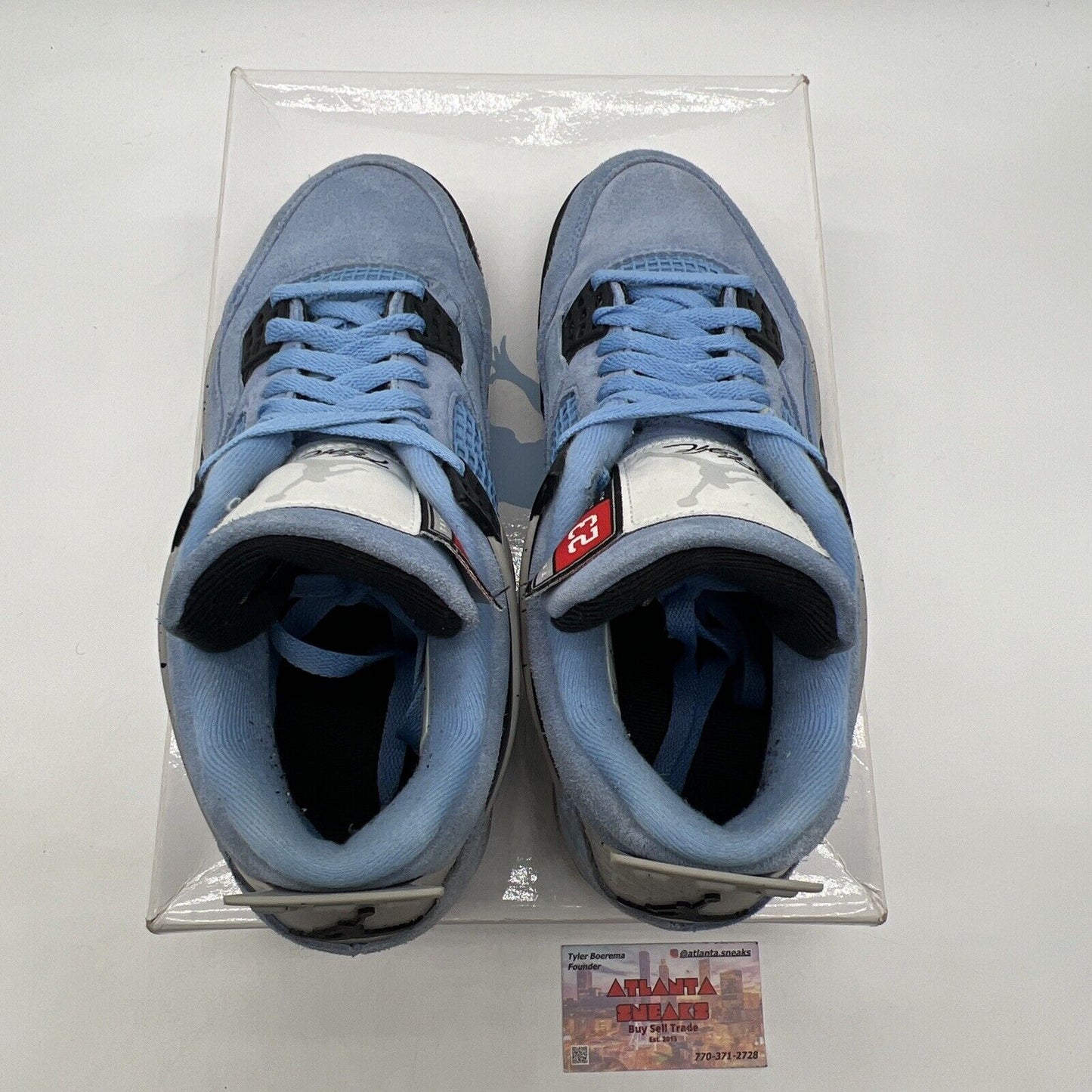 Size 8 - Jordan 4 Retro Mid University Blue Grey Black Suede (CT8527-400)