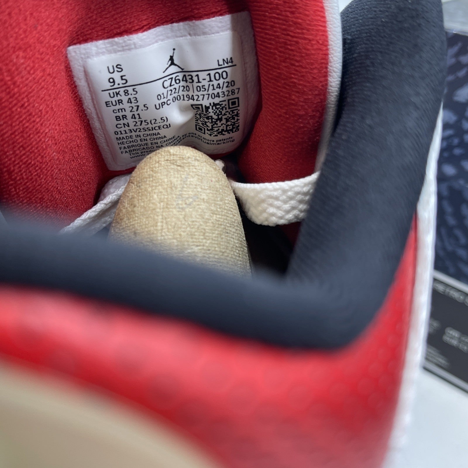 Size 9.5 - Jordan 3 Retro Denim SE Fire Red White Grey Leather (CZ6431-100)
