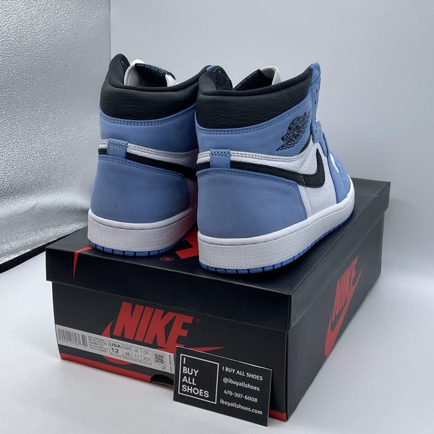 Size 12 - Jordan 1 Retro OG High University Blue White Suede (555088-134)