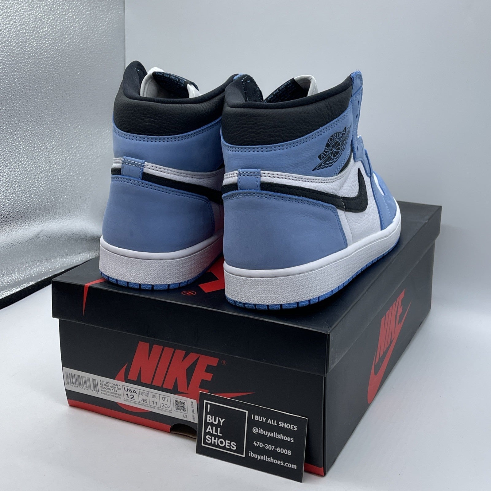Size 12 - Jordan 1 Retro OG High University Blue White Suede (555088-134)
