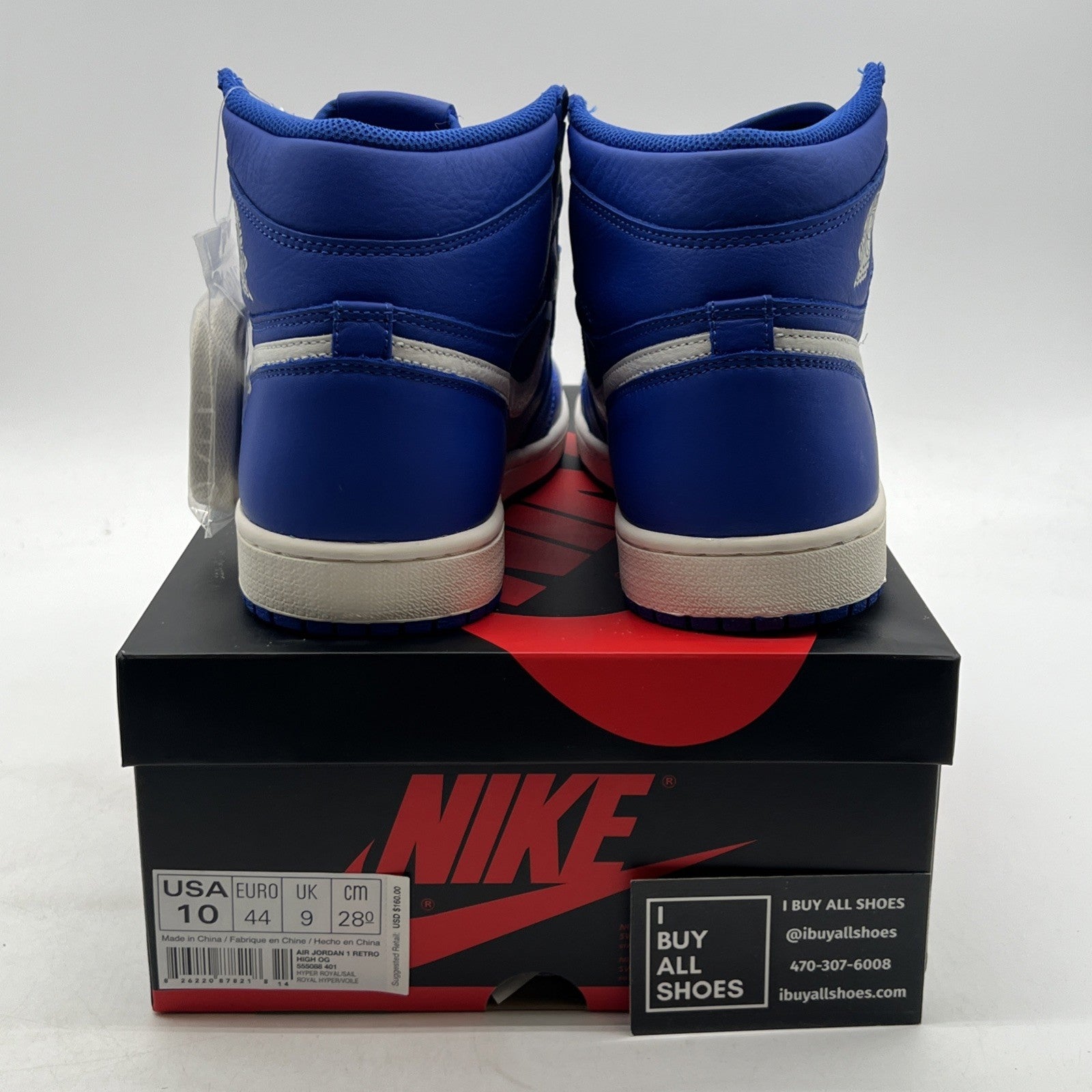 Size 10 - Air Jordan 1 Retro OG High Hyper Royal (555088-401)