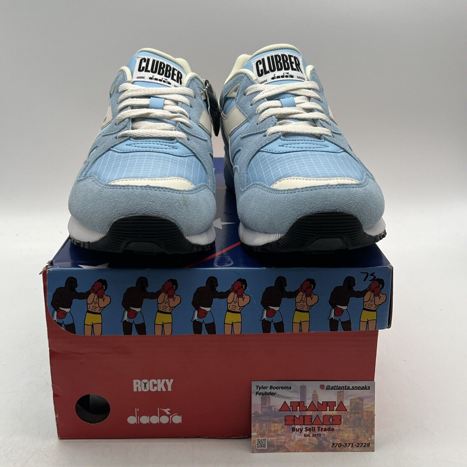 Size 12 - Diadora N9002 Rocky Clubber Lang White Blue Suede (501178830-C9033)