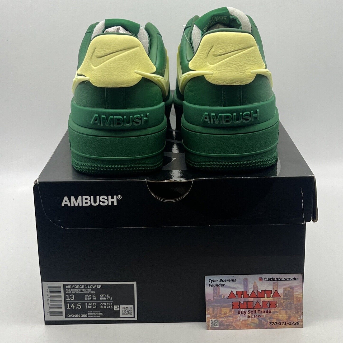 Size 13 - Nike AMBUSH x Air Force 1 Low Pine Green Leather (DV3464-300)