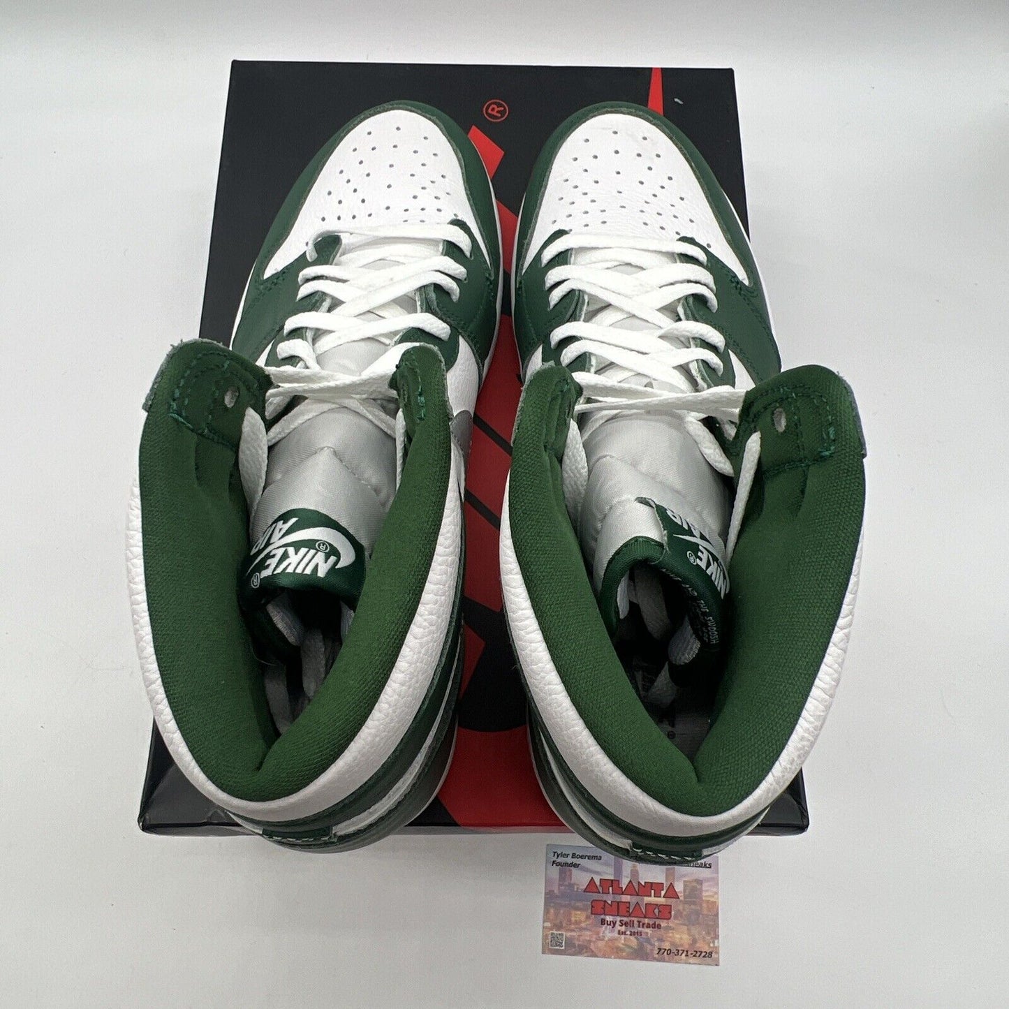 Size 13 - Jordan 1 Retro OG High Gorge Green Whit Silver Leather (DZ5485-303)