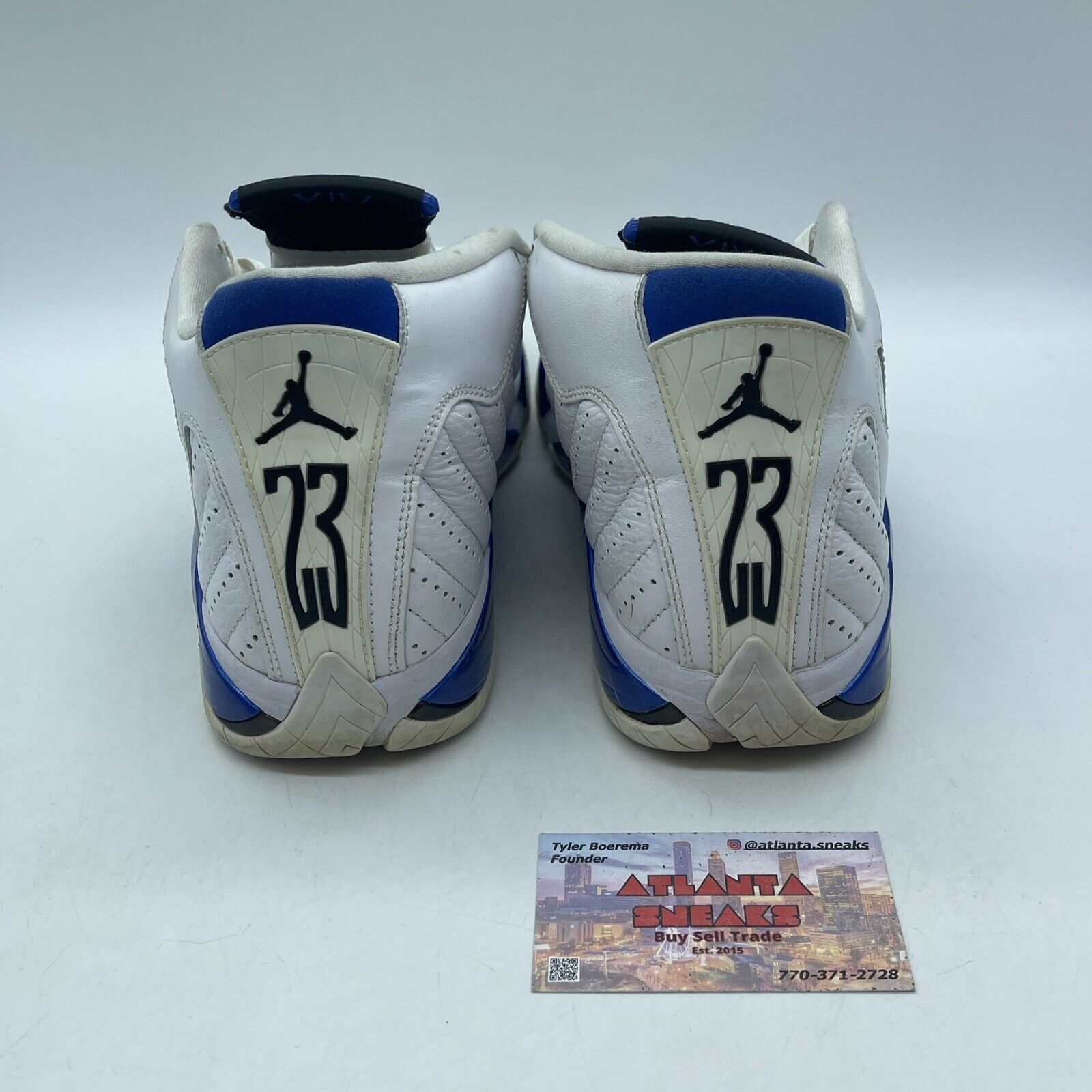 Size 9 - Air Jordan 14 Retro Hyper Royal Blue Black White Leather (487471-104)