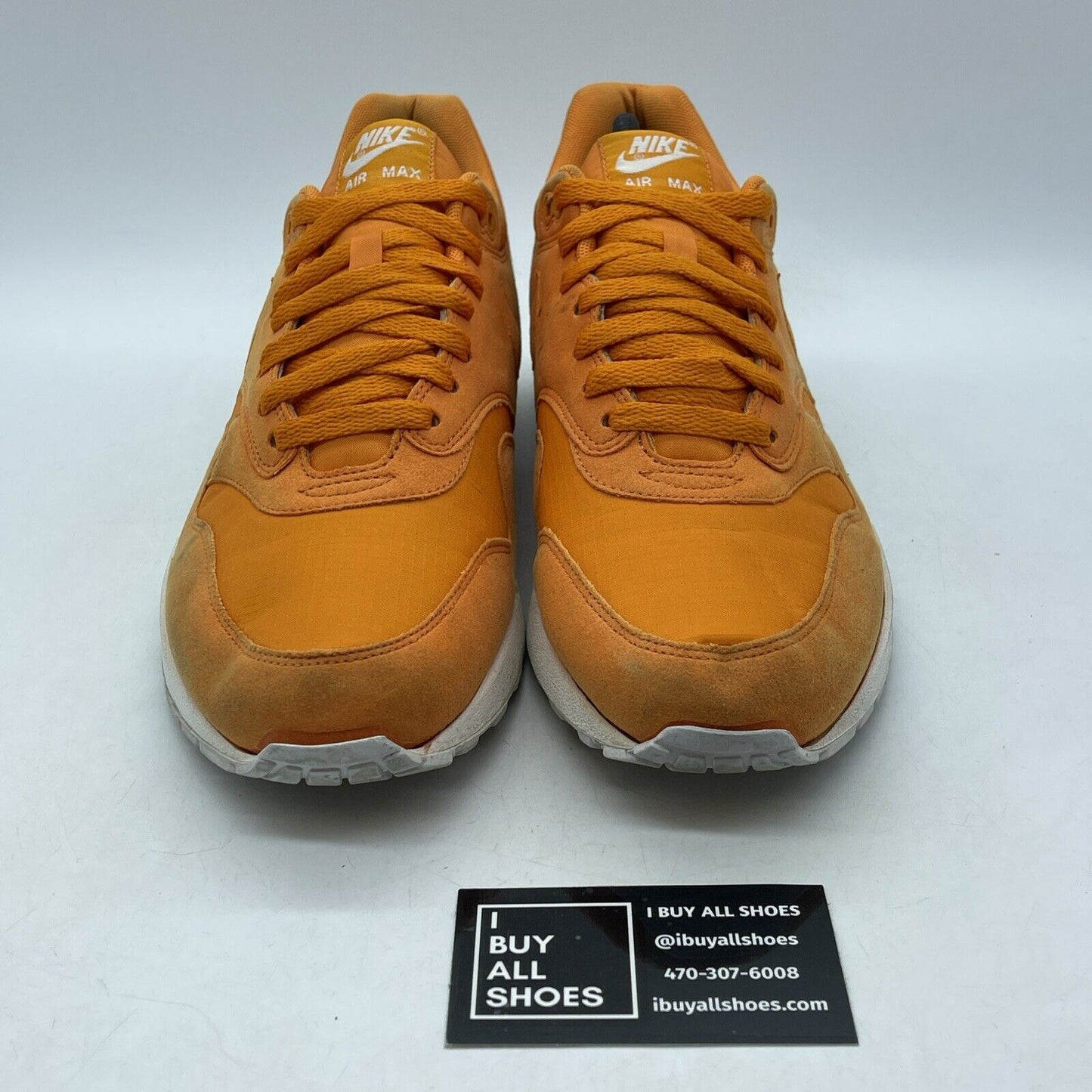 Size 10.5 - Nike Air Max 1 Ripstop Pack Mandarin Orange Suede (308866-808)