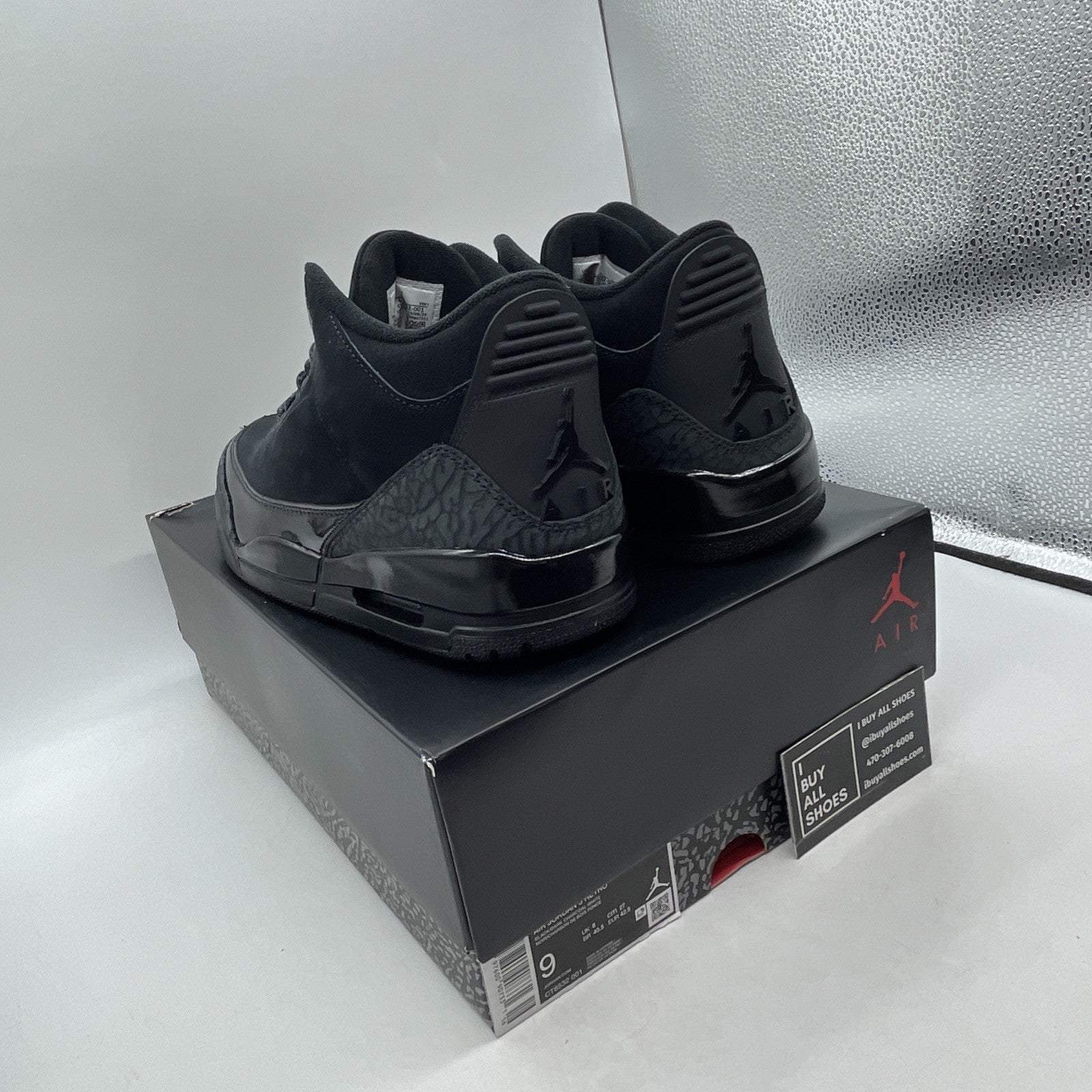 Size 9 - Air Jordan 3 Retro 2025 Black Cat (CT8532-001)