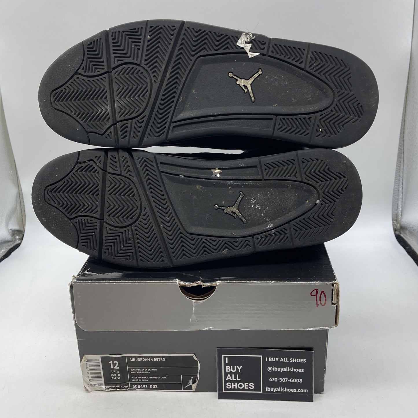 Size 12 - Air Jordan 4 Retro 2006 Black Cat (308497-002)