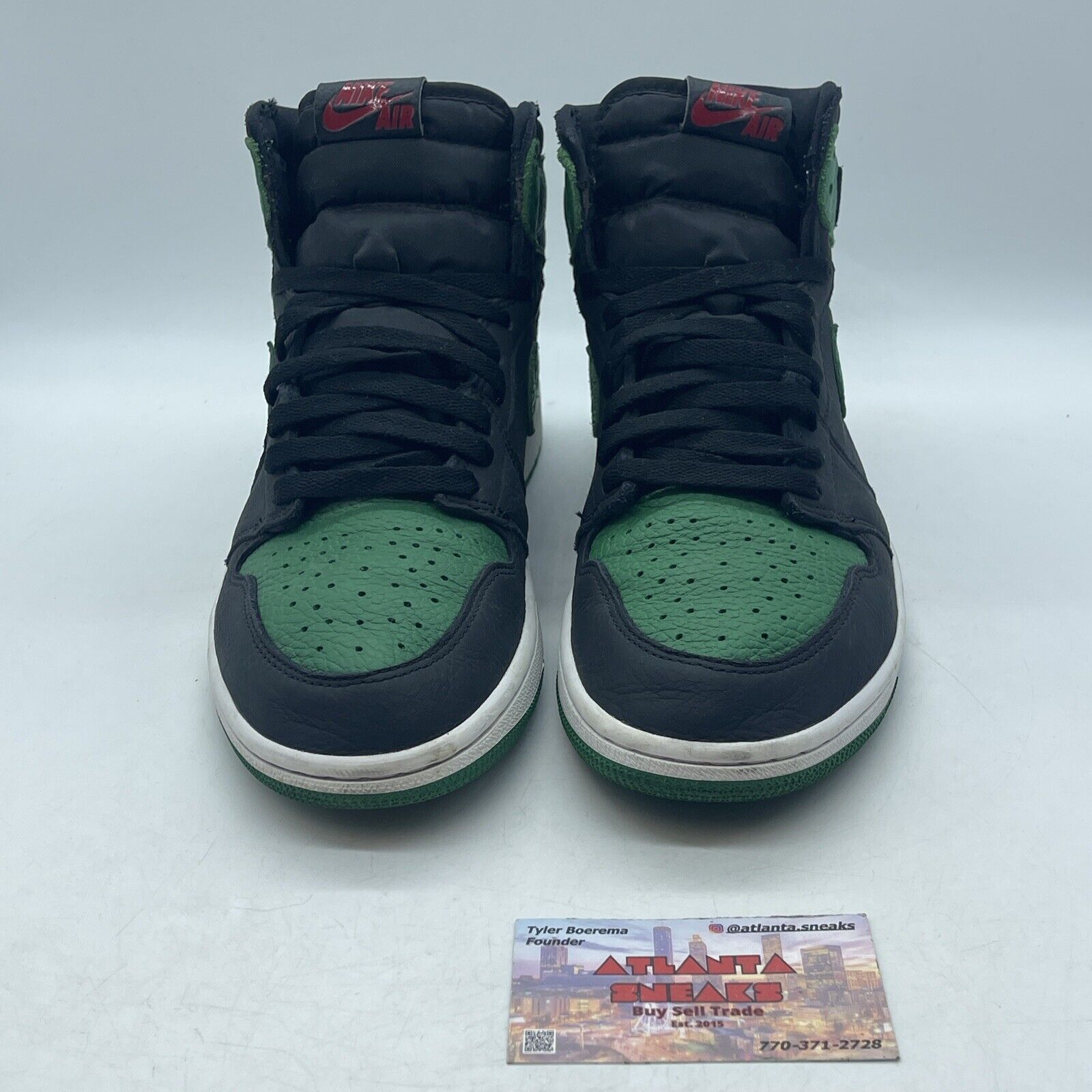 Size 8.5 - Jordan 1 Retro OG High Pine Green 2.0 Black Leather (555088-030)