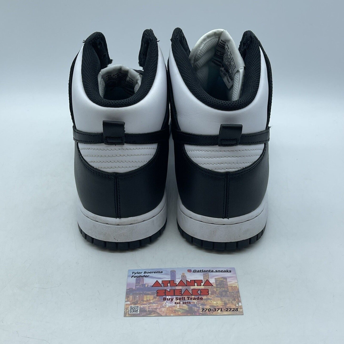 Size 12 - Nike Dunk High Black White Leather (DD1399-105)