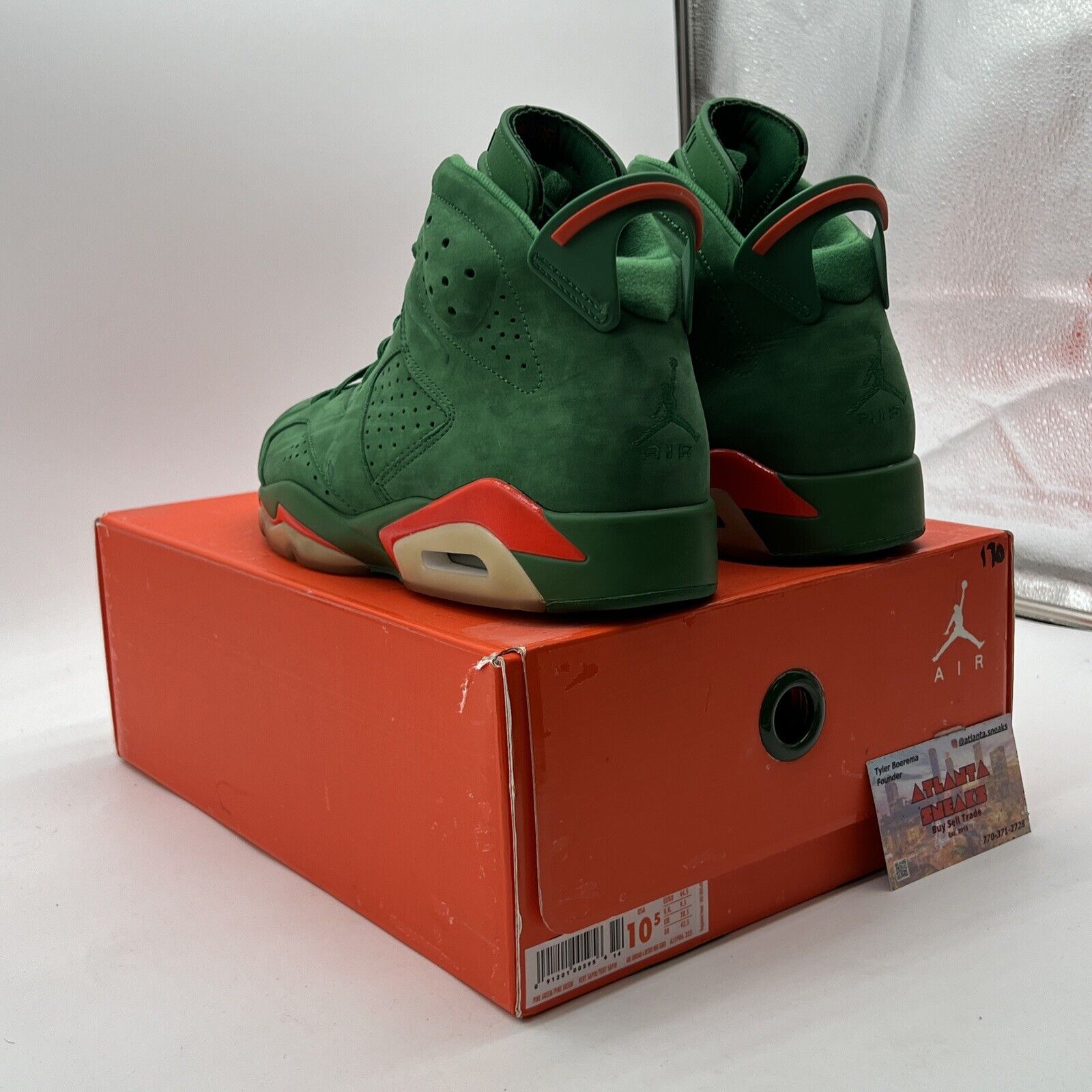 Size 10.5 - Air Jordan 6 Retro NRG Green Suede Gatorade (AJ5986-335)