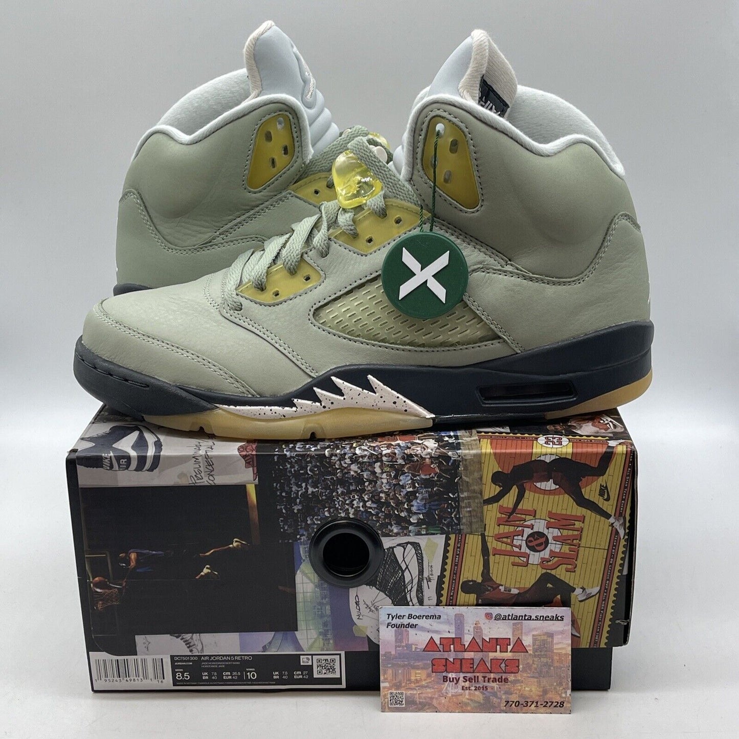 Size 8.5 - Jordan 5 JADE HORIZON 2022 Green Suede White Black (DC7501-300)