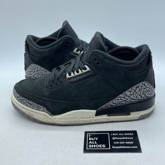 Size 9.5 - Air Jordan (W) 3 Retro "OFF NOIR" 2023 Black Grey Suede (CK9246-001)