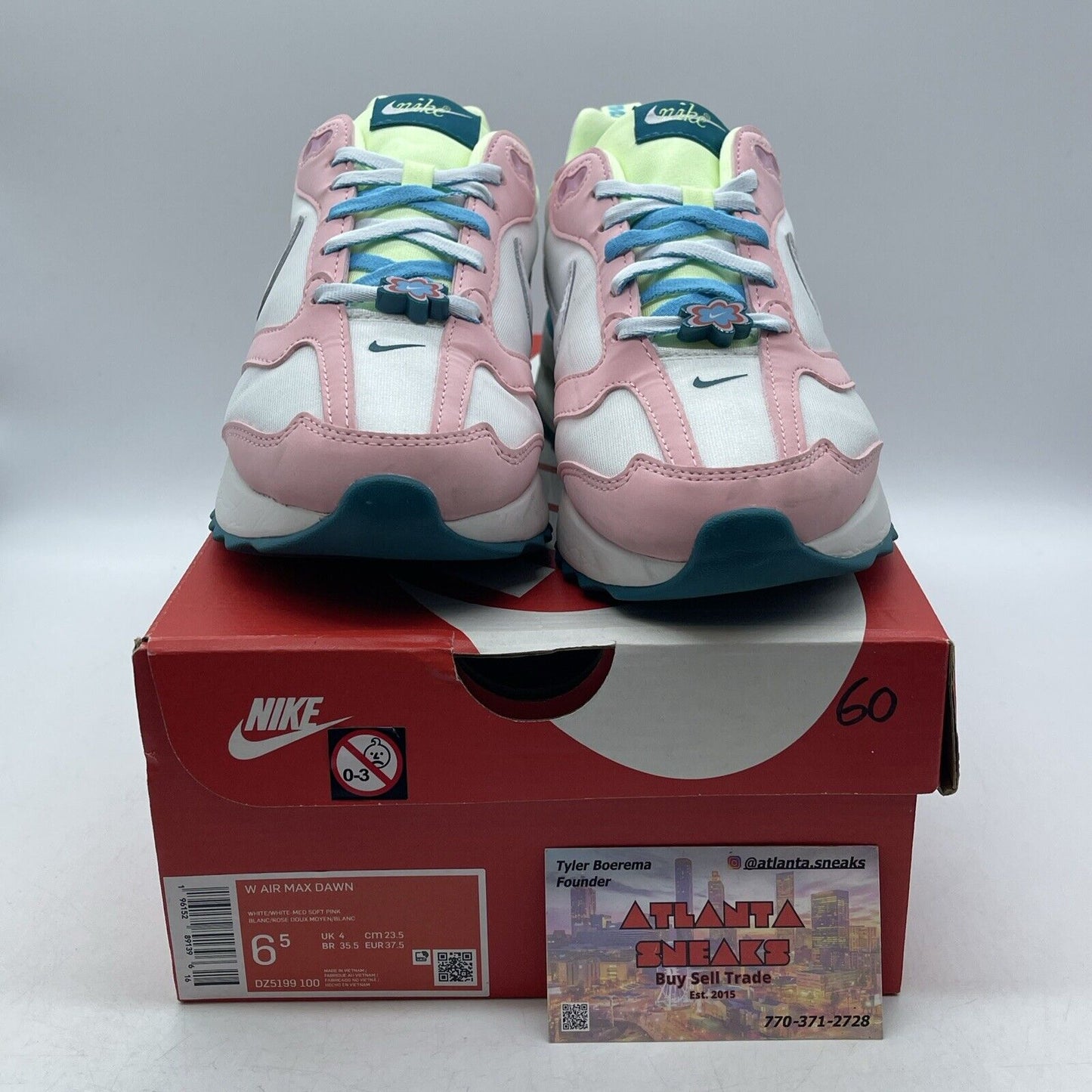 Nike Air Max Dawn Women's Size 6.5W US (DZ5199-100)White Lace Up Athletic Shoe