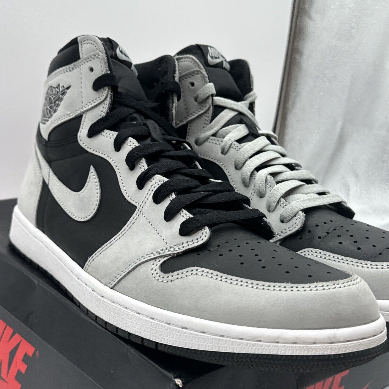 Size 14 - Jordan 1 Retro OG High Shadow 2.0 Grey Suede Black Leathers OG Box