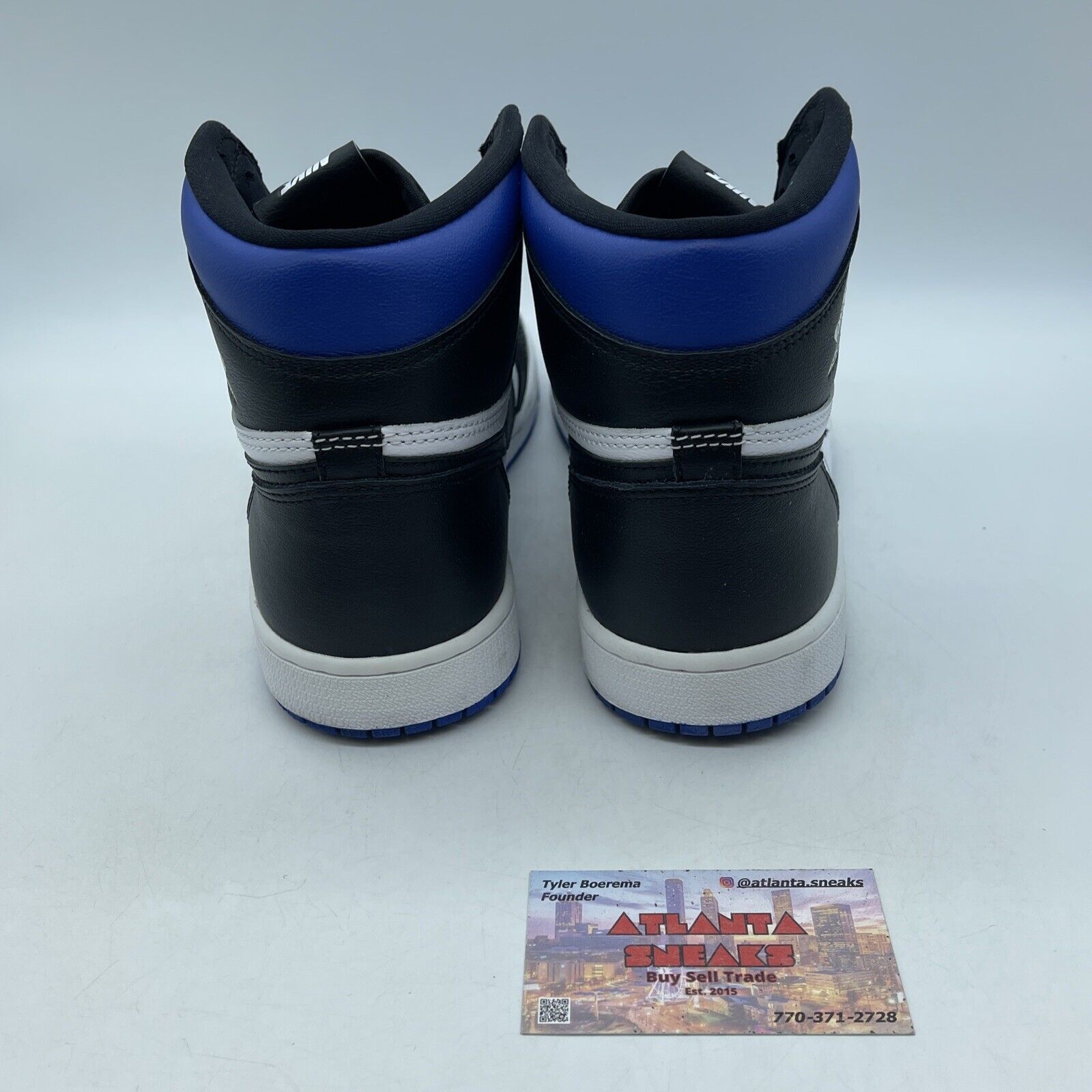 Size 10 - Jordan 1 Retro OG High Royal Toe Black Blue Black Leather (555088-041)